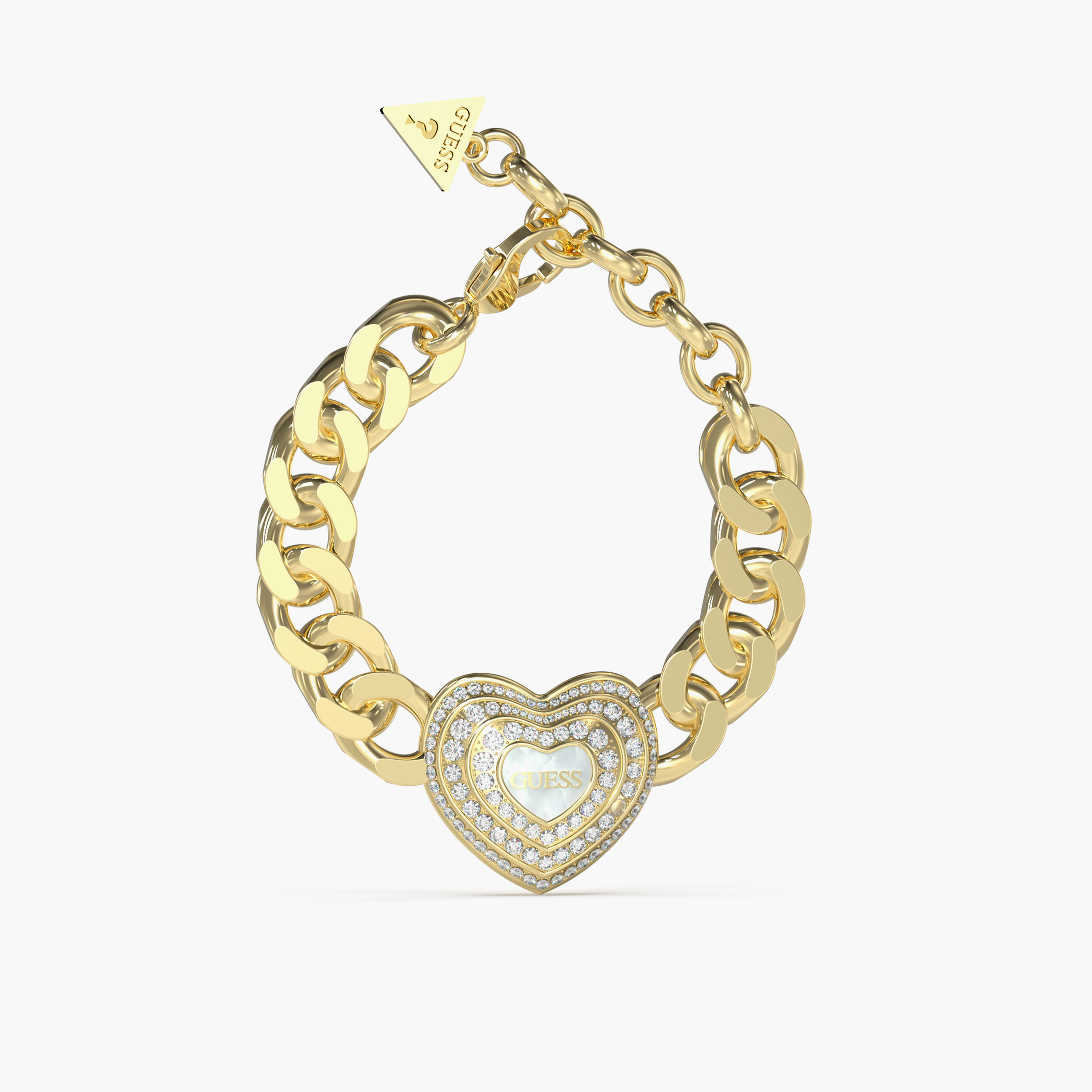 غيس- سوار نسائي من عرق اللؤلؤ والكريستال - قلب من الفولاذ-women-watchesandjewellery-jewellery-banglesandbracelets-image-1