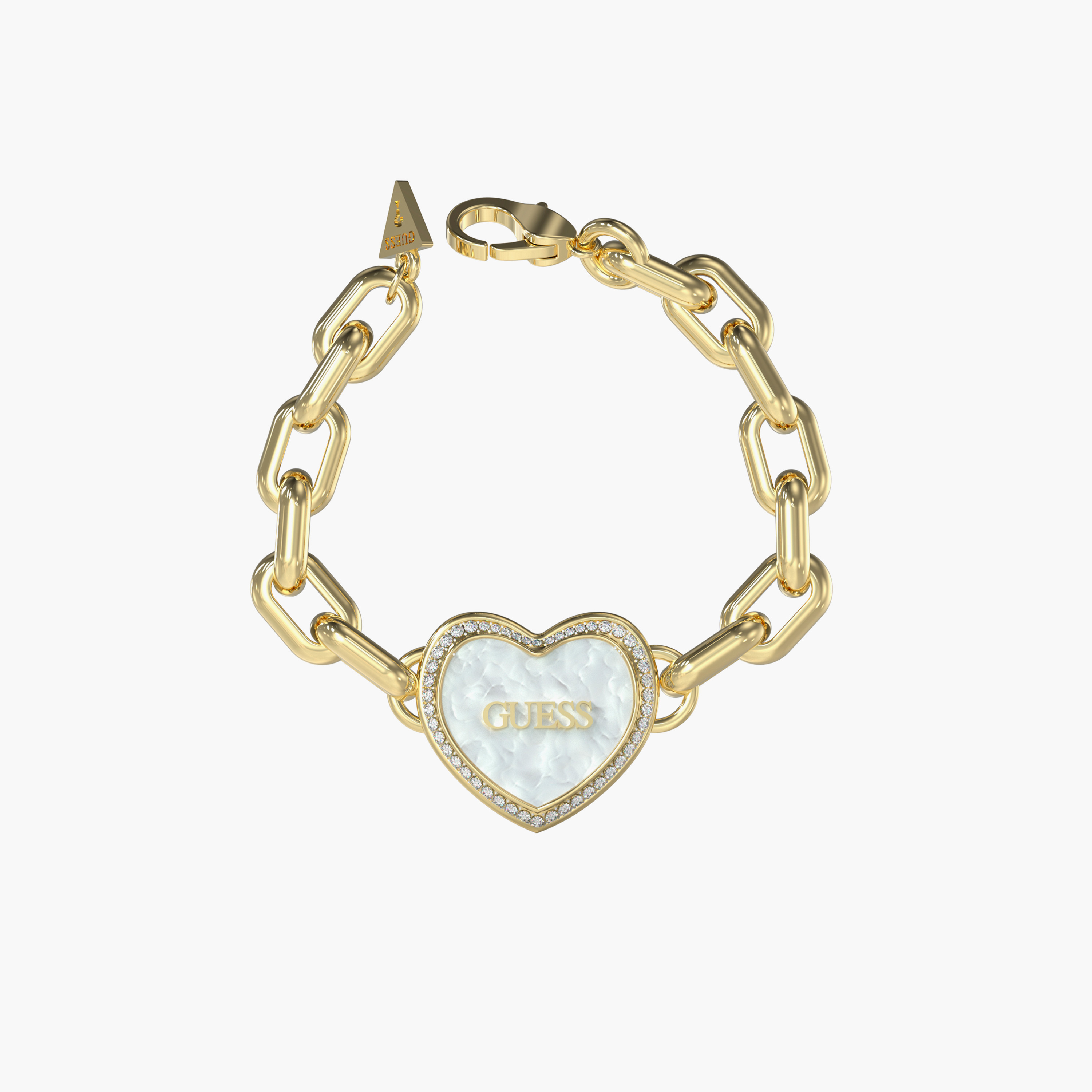 غيس- سوار نسائي قلب لؤلؤي من الفولاذ باللونين الذهبي والأبيض-women-watchesandjewellery-jewellery-banglesandbracelets-image-1