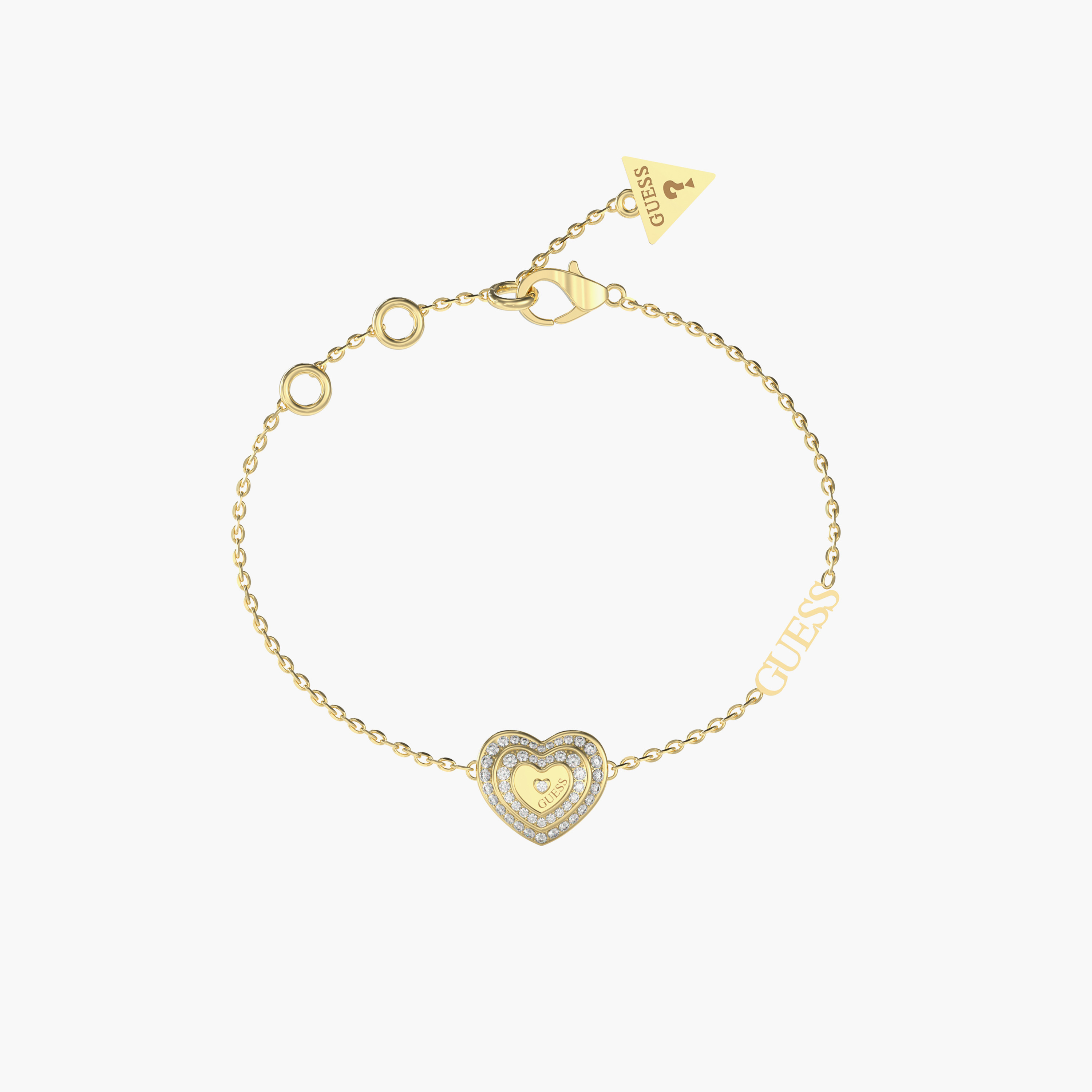 غيس- سوار نسائي كريستال صغير - قلب ذهبي من الفولاذ-women-watchesandjewellery-jewellery-banglesandbracelets-image-1