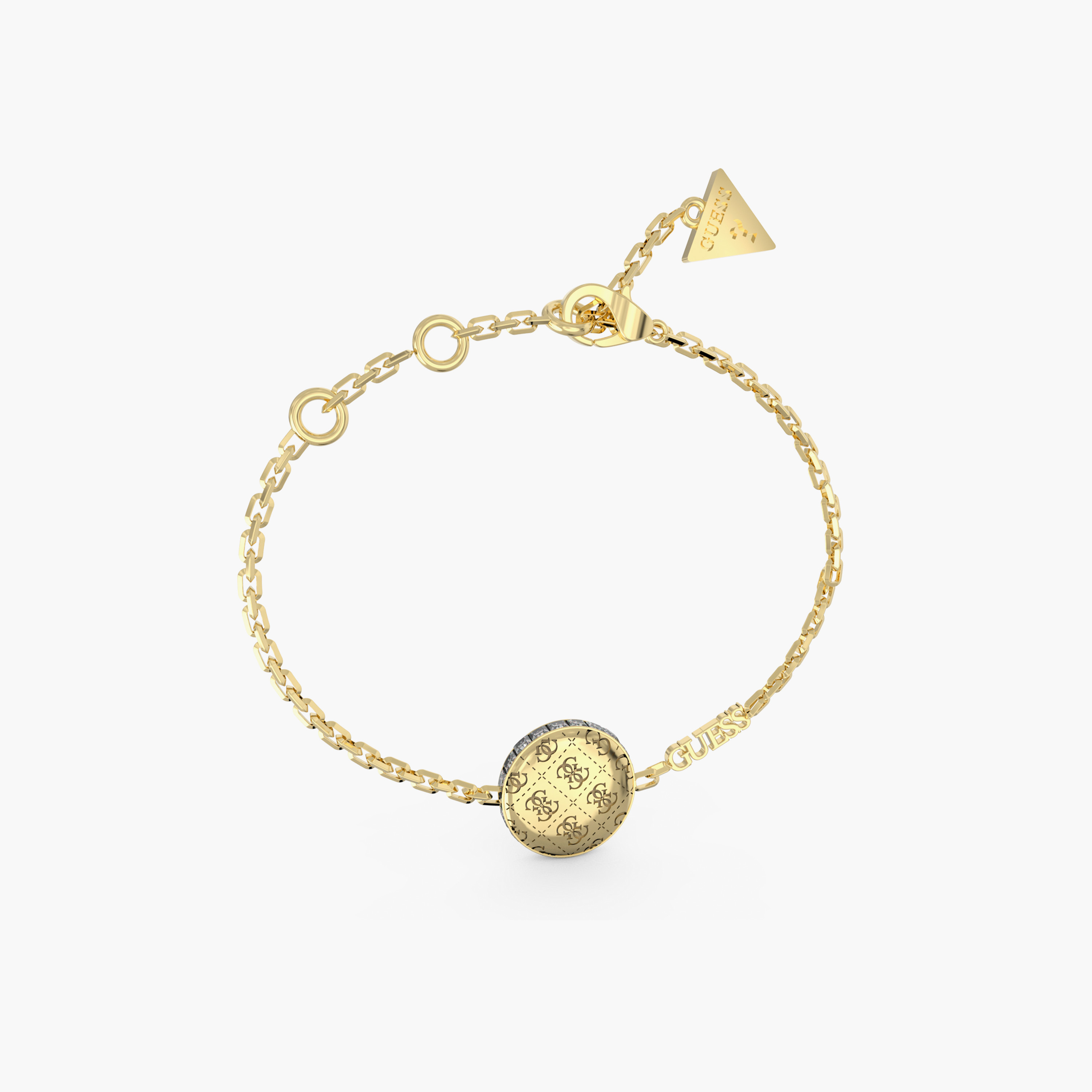 Guess Women's Side Crystal 4G Coin Gold Bracelet Steel-women-watchesandjewellery-jewellery-banglesandbracelets-image-1