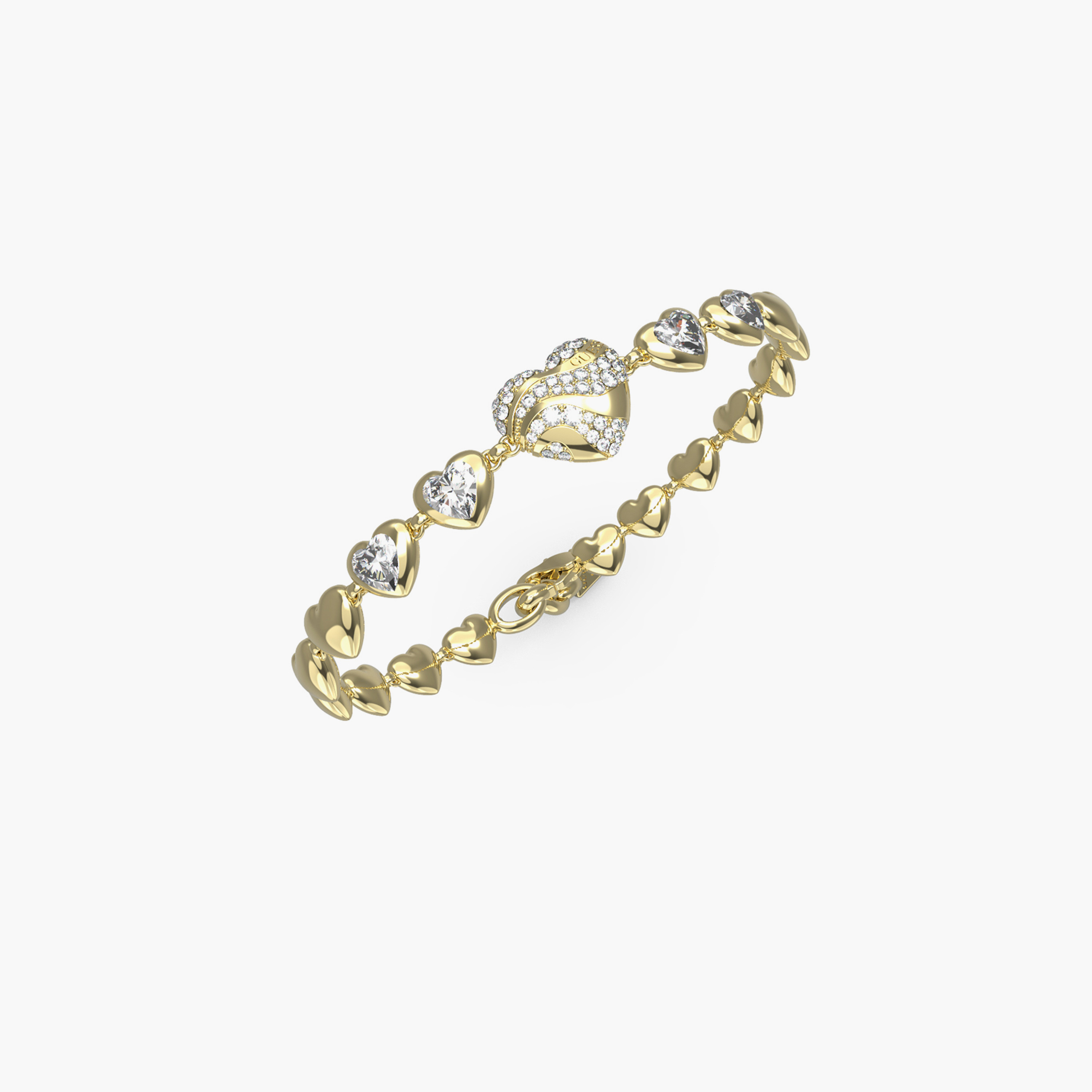 غيس- سوار نسائي من الفولاذ بقلوب متعددة باللون الذهبي-women-watchesandjewellery-jewellery-banglesandbracelets-image-1
