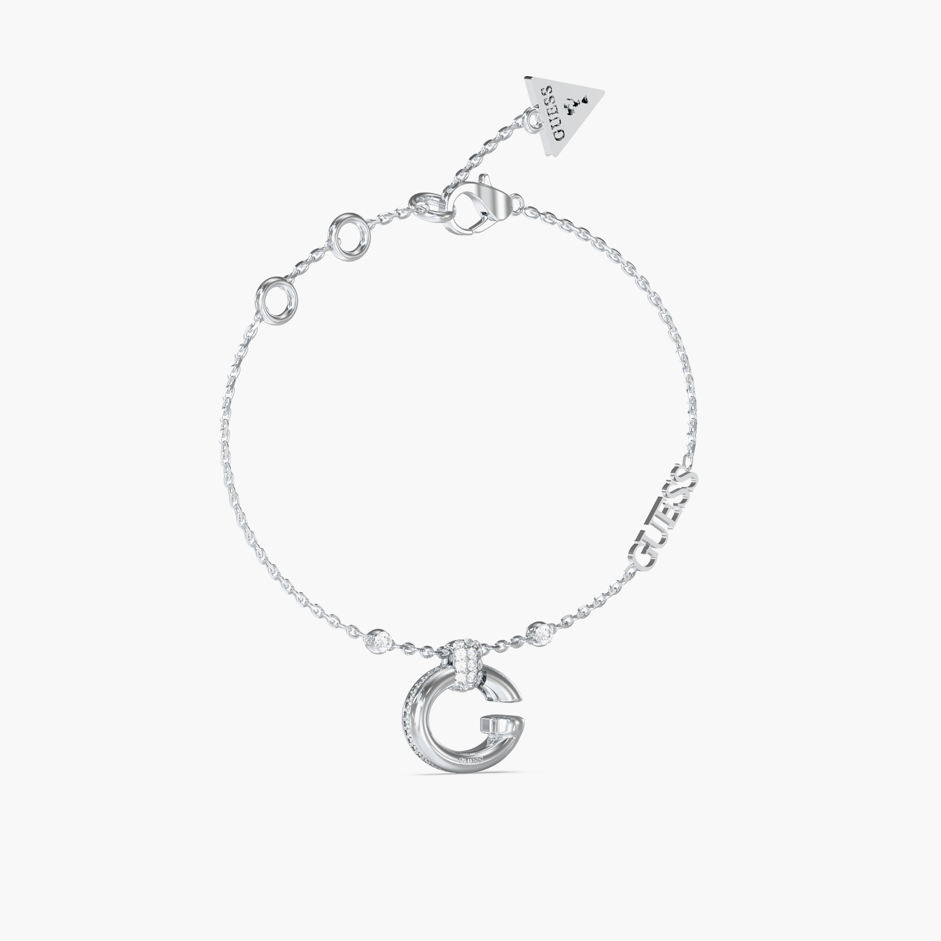 غيس- سوار نسائي من الفولاذ بشعار غ وتعليقة الكريستال-women-watchesandjewellery-jewellery-banglesandbracelets-image-1