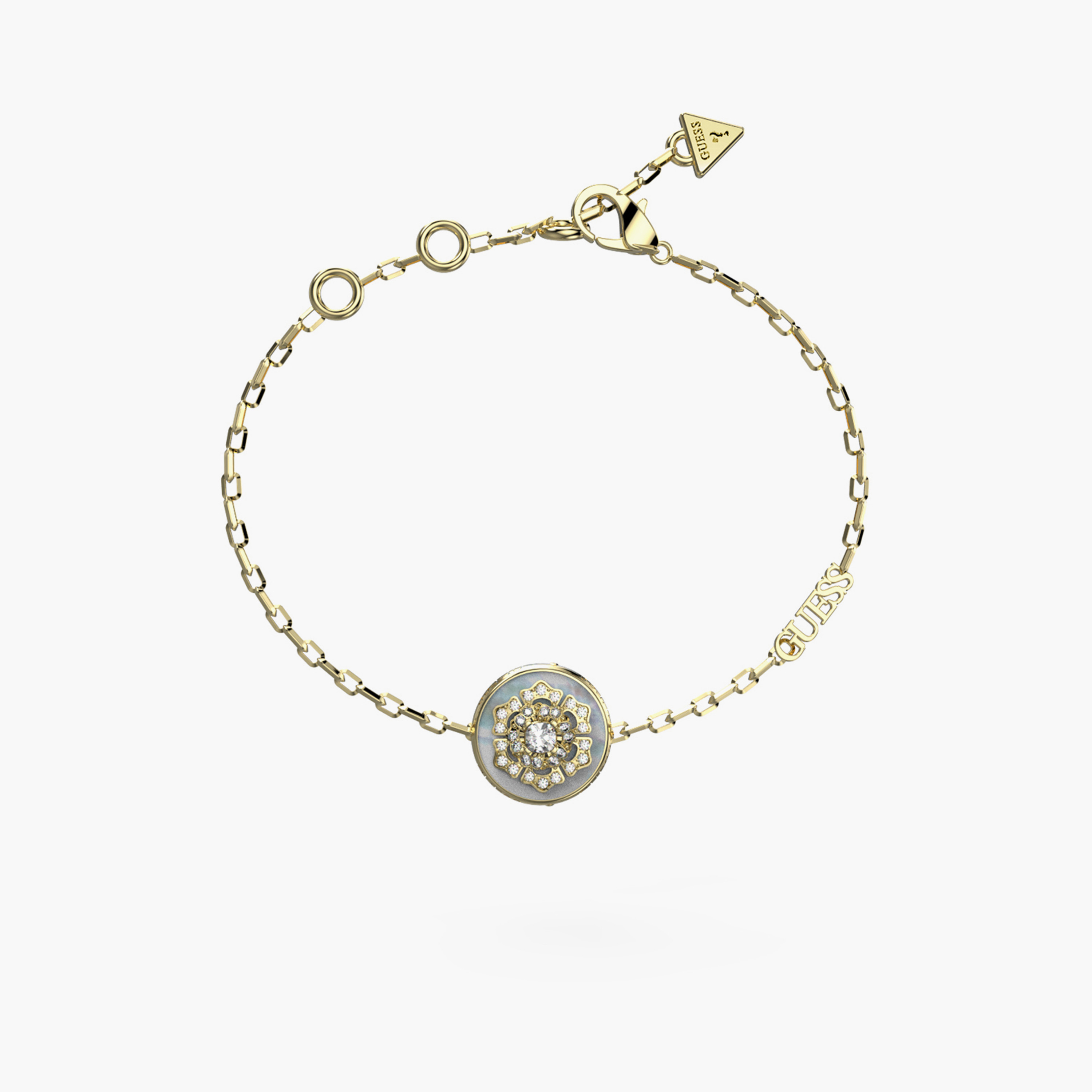 Guess LA Fleur Women Gold Chain Bracelet Stainless Steel | JUBB04549JWYGL-women-watchesandjewellery-jewellery-banglesandbracelets-image-1