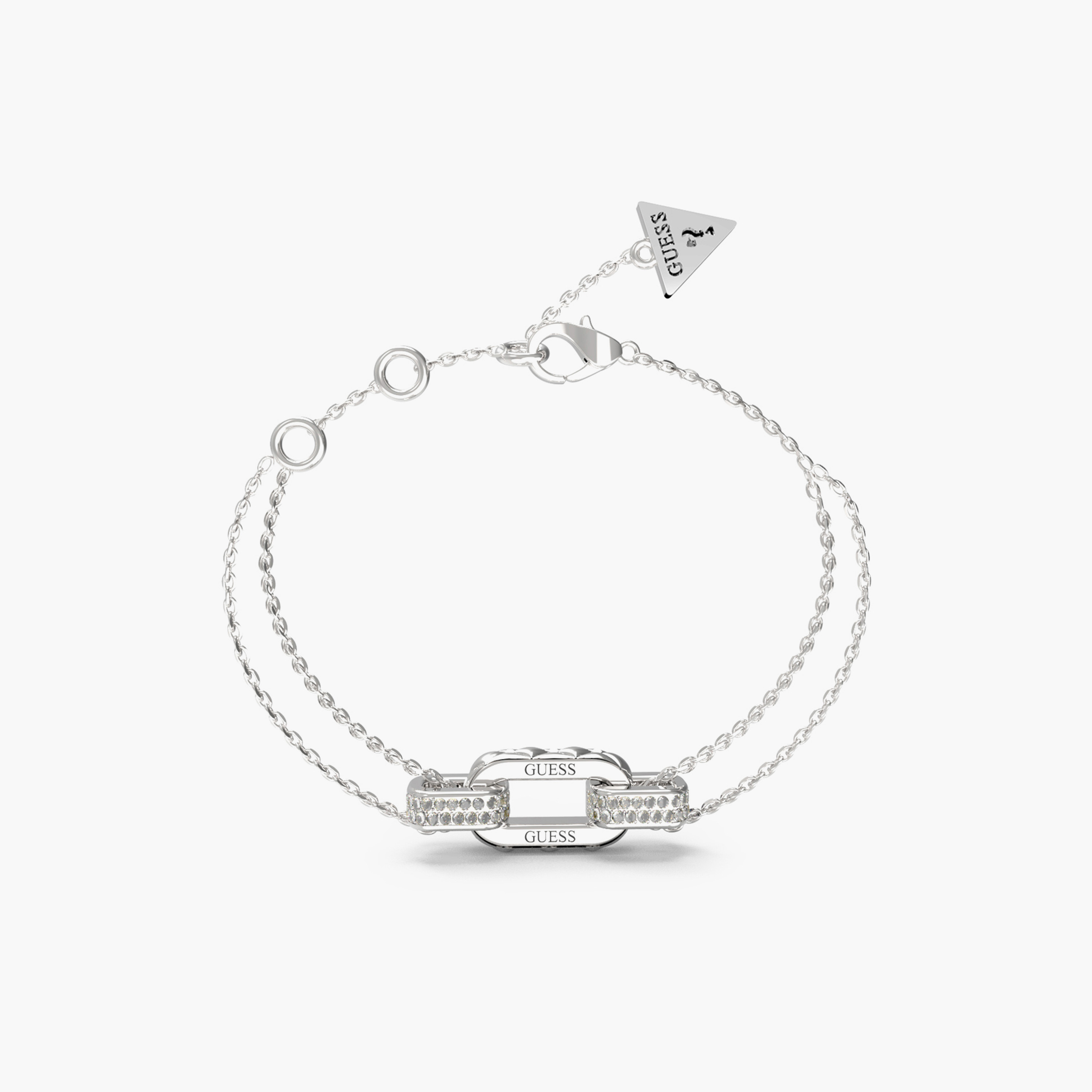 Guess Stylish Guess Women Double Chain Bracelet Stainless Steel | JUBB04581-women-watchesandjewellery-jewellery-banglesandbracelets-image-3