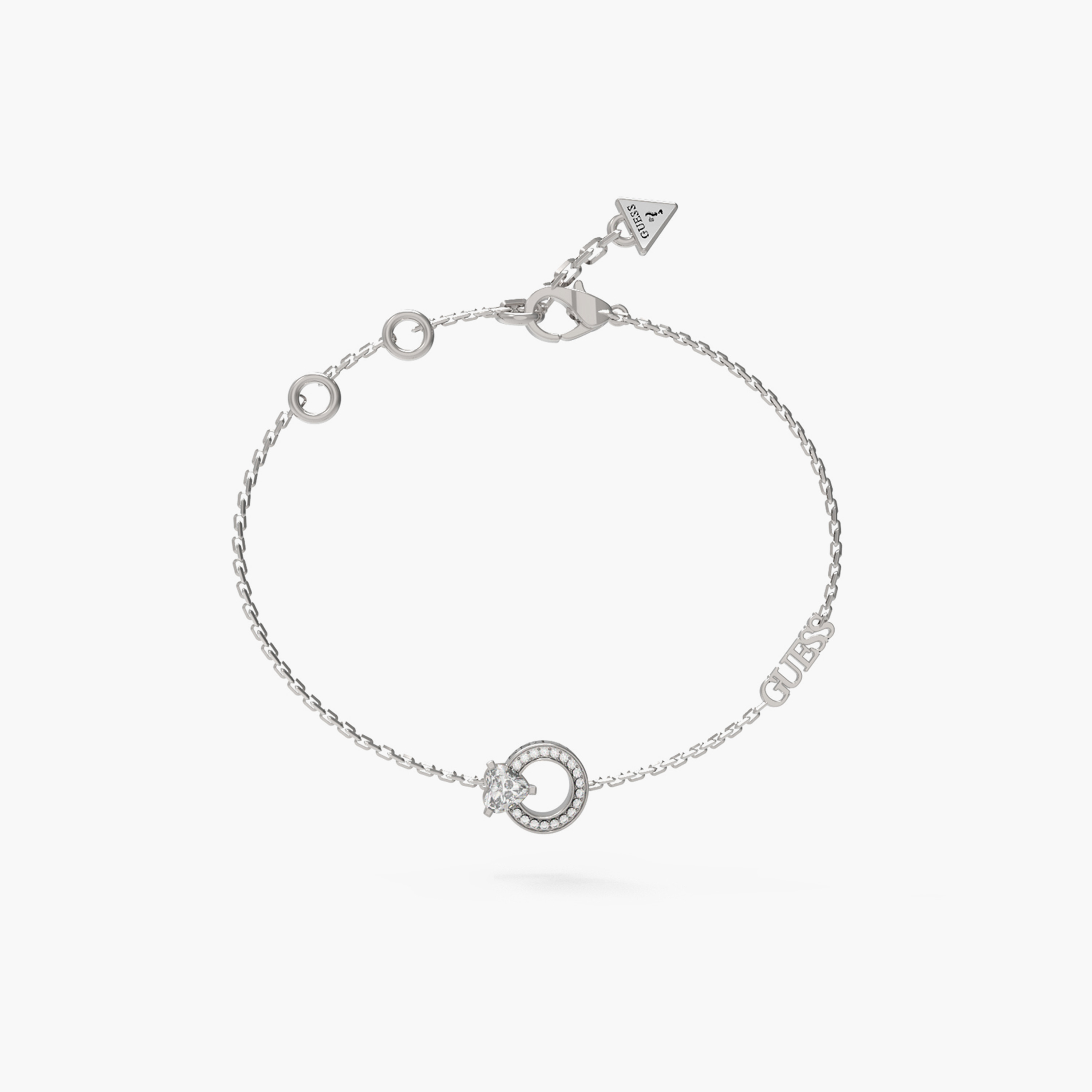 غيس- سوار نسائي من الفولاذ- دائرة - كريستال - قلب مقاس 16-18 بوصة-women-watchesandjewellery-jewellery-banglesandbracelets-image-1