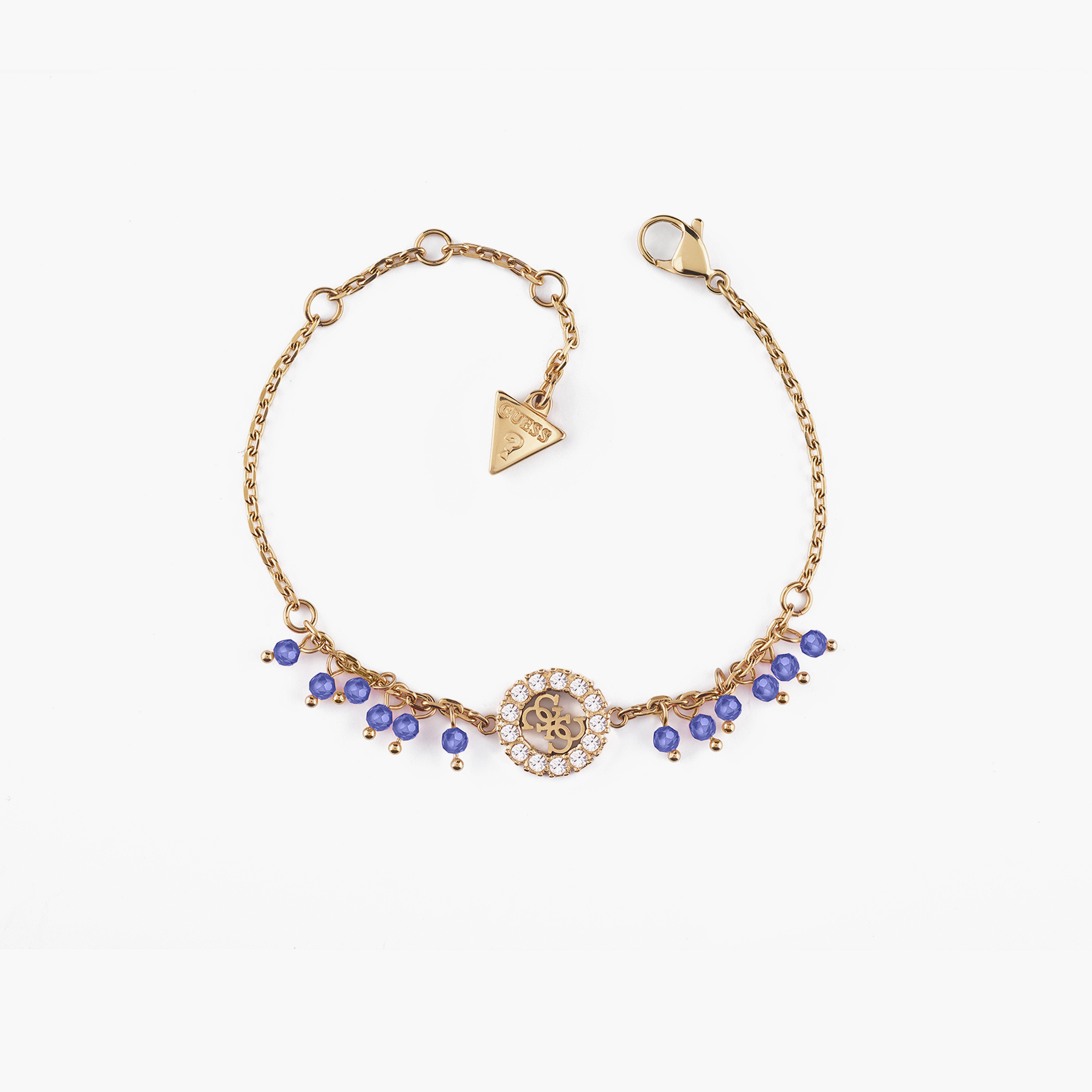 غيس- سوار نسائي من الفولاذ الذهبي والأزرق خرز الزركونيوم 4غ-women-watchesandjewellery-jewellery-banglesandbracelets-image-1