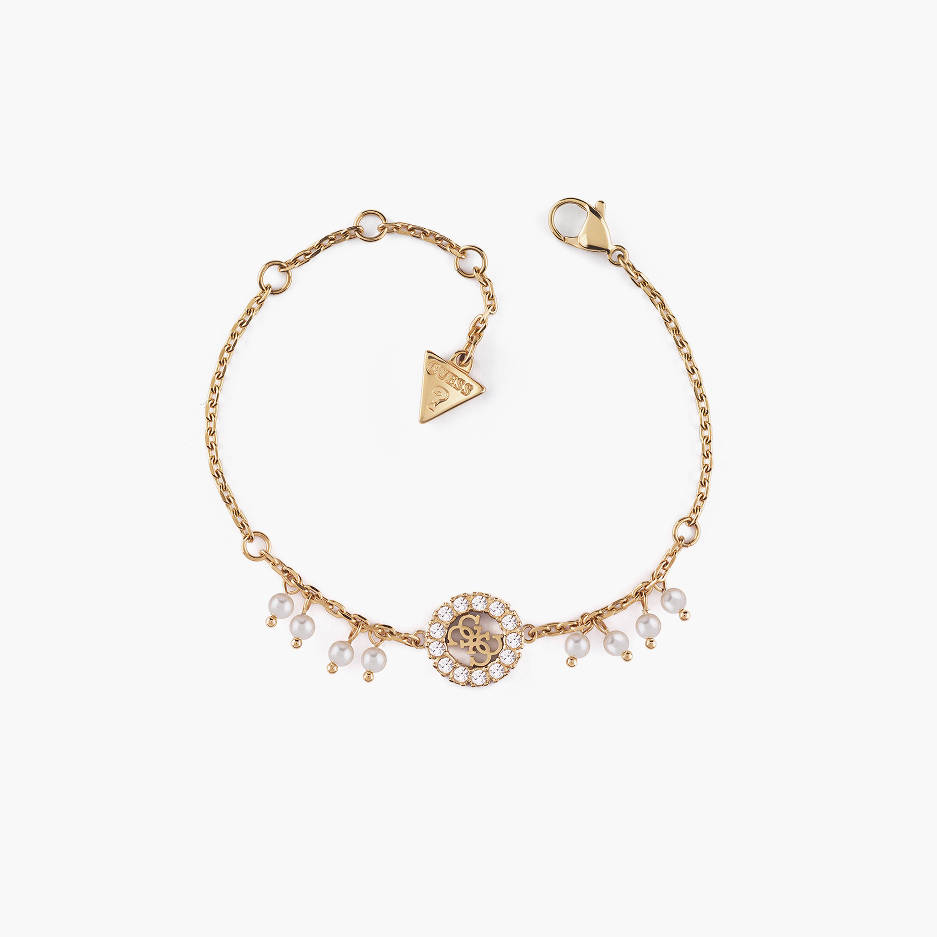 غيس- سوار نسائي من الفولاذ الذهبي لون أزرق خرز الزركونيوم 4غ-women-watchesandjewellery-jewellery-banglesandbracelets-image-1