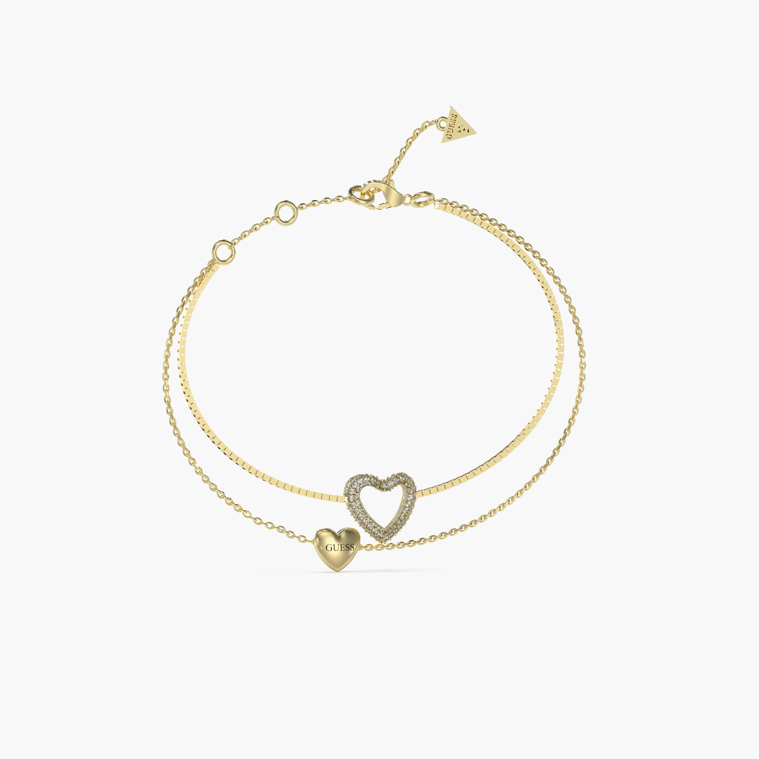 غيس- سوار نسائي من الفولاذ بقلبين مزدوجين مقاس 13 مم-women-watchesandjewellery-jewellery-banglesandbracelets-image-1