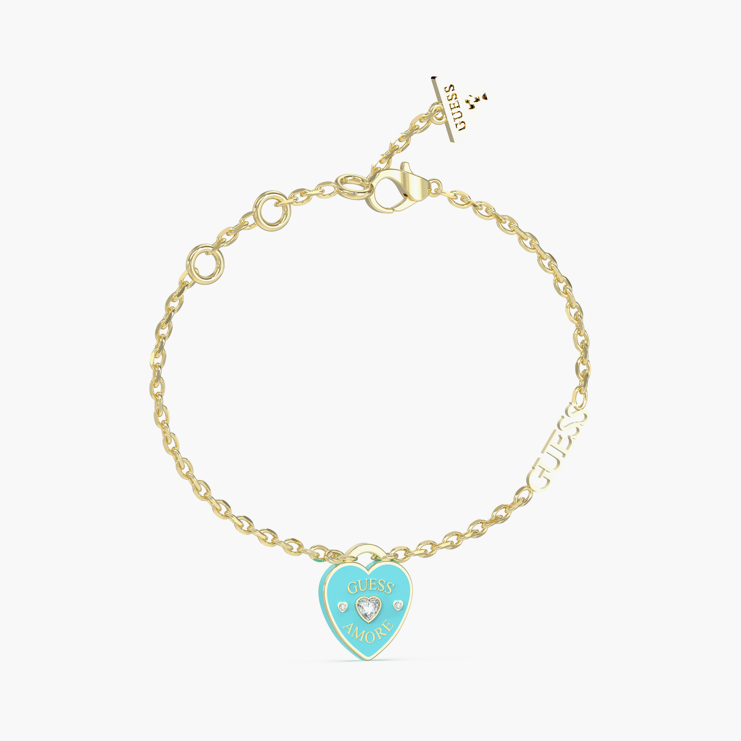 Guess Amore Women Heart Charm Bracelet Stainless Steel | JUBB05053-women-watchesandjewellery-jewellery-banglesandbracelets-image-1
