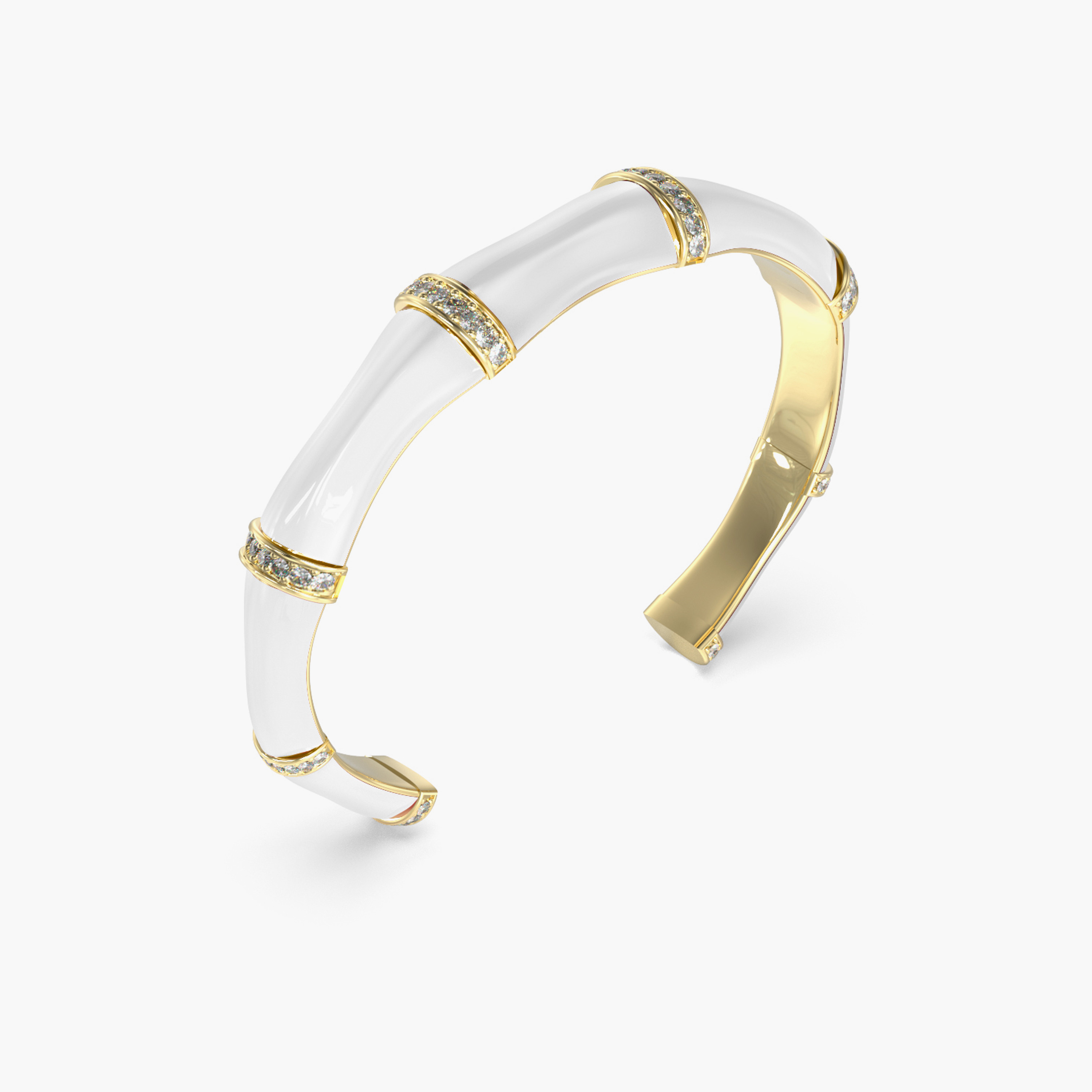 Guess Bamboo Women White Cuff Bracelet Stainless Steel | JUBB05157JWYGWHS-women-watchesandjewellery-jewellery-banglesandbracelets-image-1