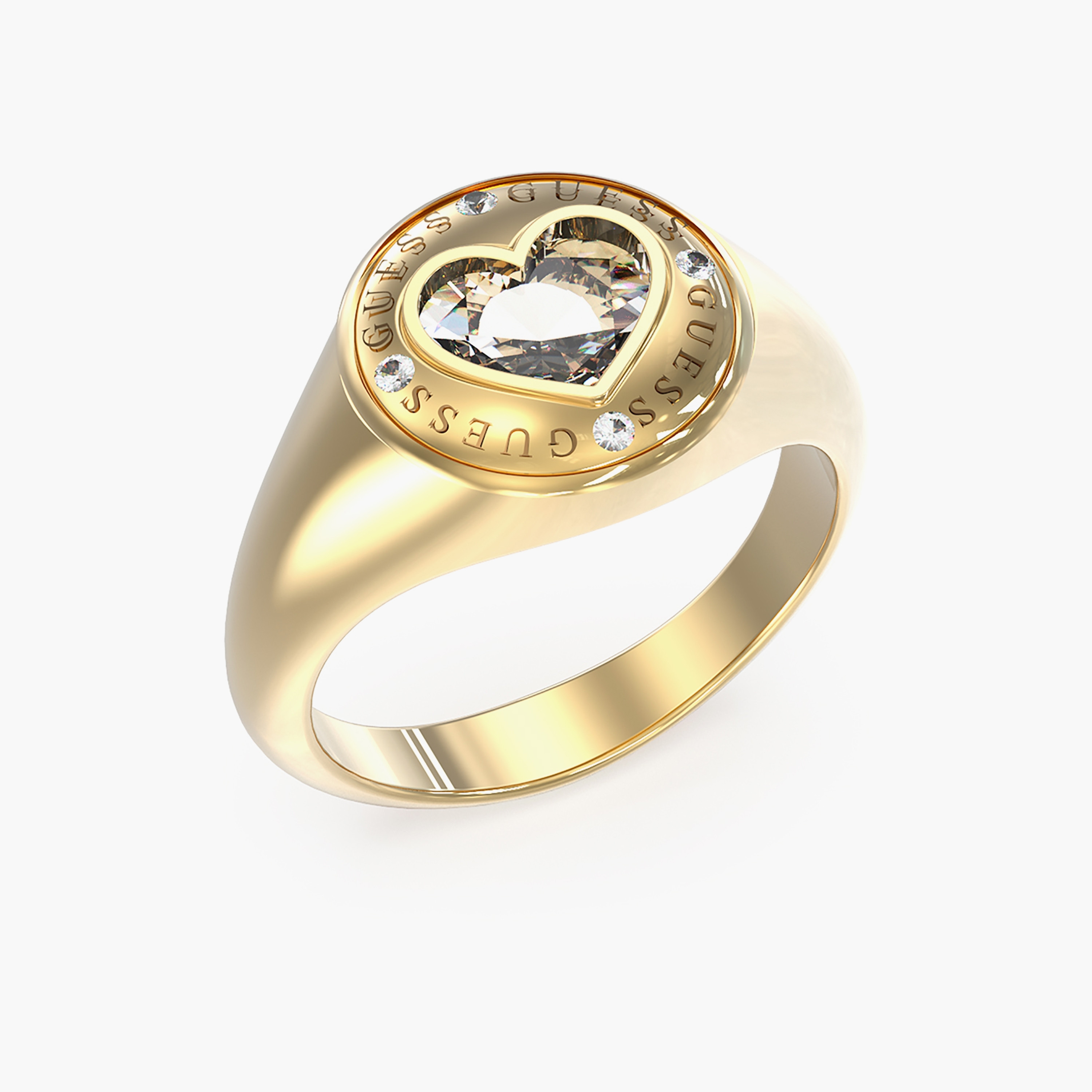 Guess Rolling Hearts Ring | JUBR03352JW-women-watchesandjewellery-jewellery-rings-image-1