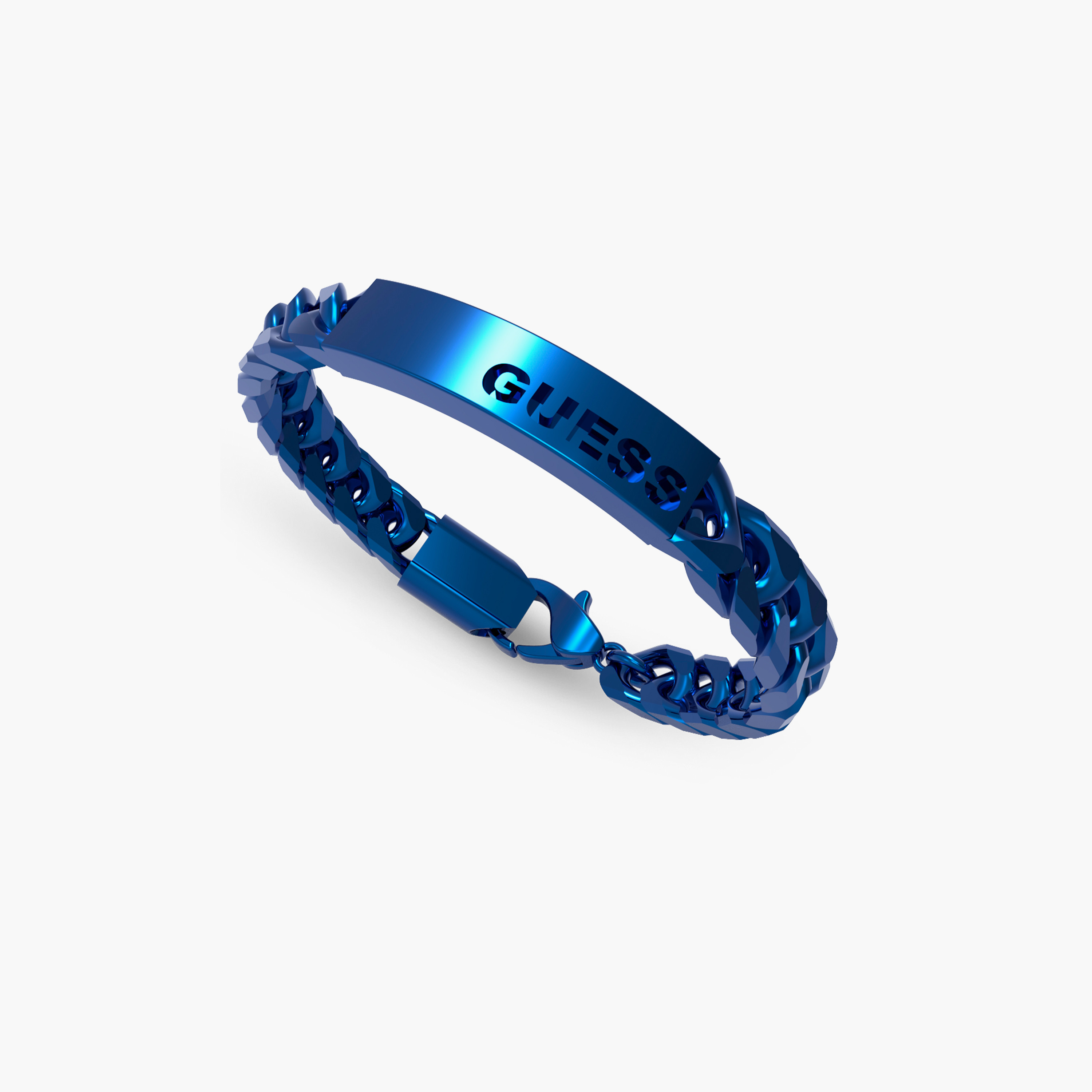 غيس- سوار رجالي من الفولاذ بعلامة شعار 8 مم باللون الأزرق-men-watchesandjewellery-bracelets-image-1