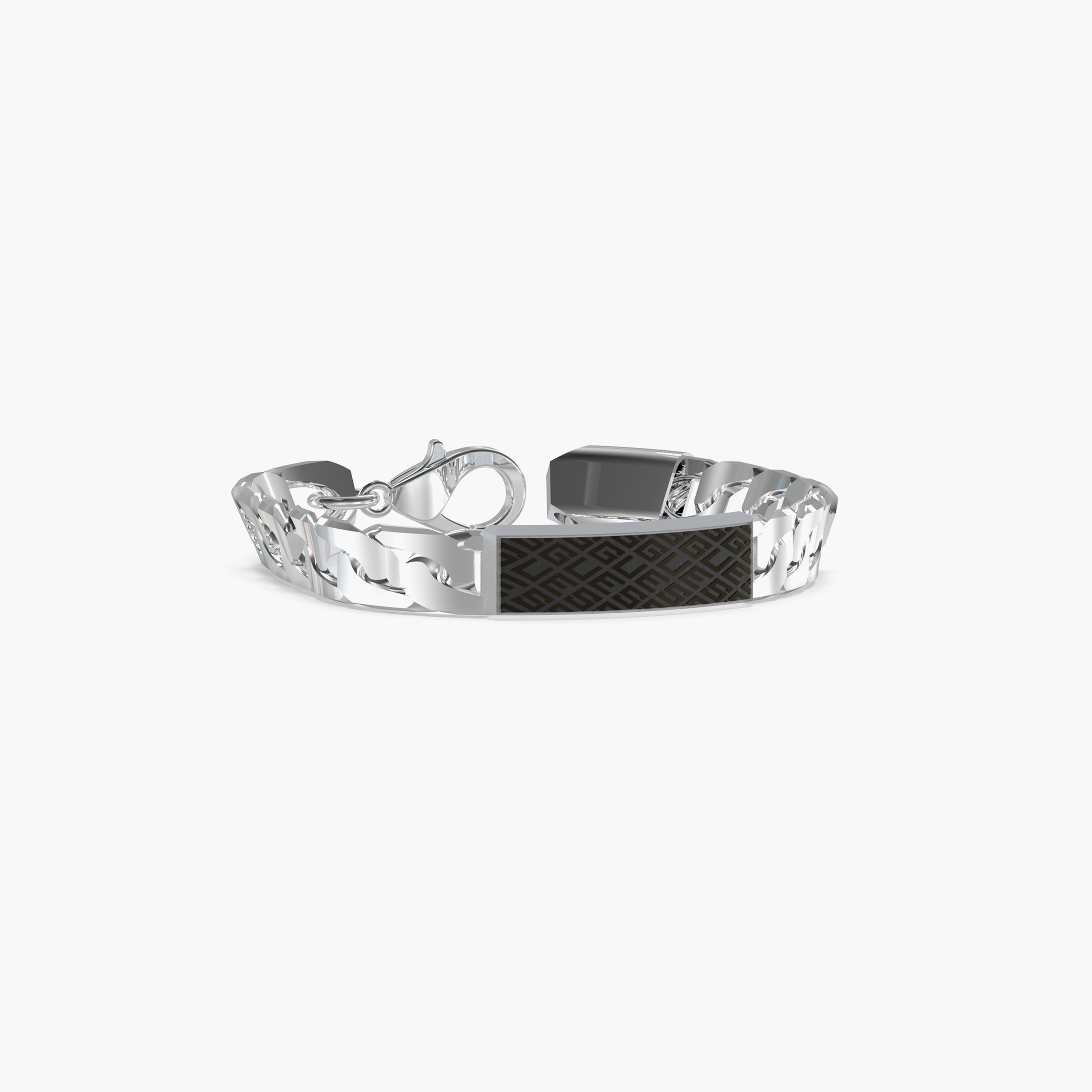 غيس- سلسلة 19 مم بنمط عملة فضية سوداء من الفولاذ-men-watchesandjewellery-bracelets-image-1