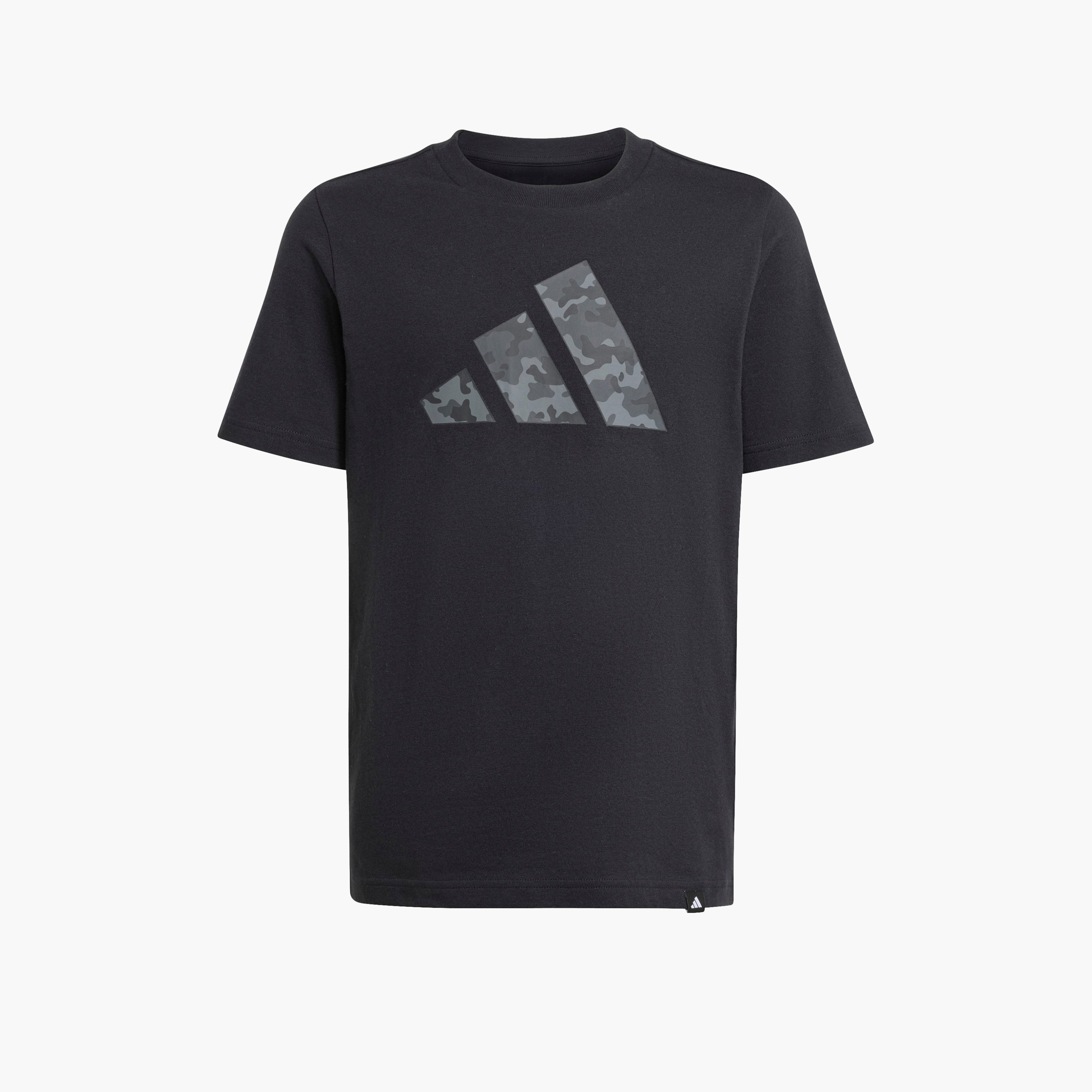 adidas Crew Neck Short Sleeves T-shirt with Logo Print-boys-clothing-sportswear-tops-image-2