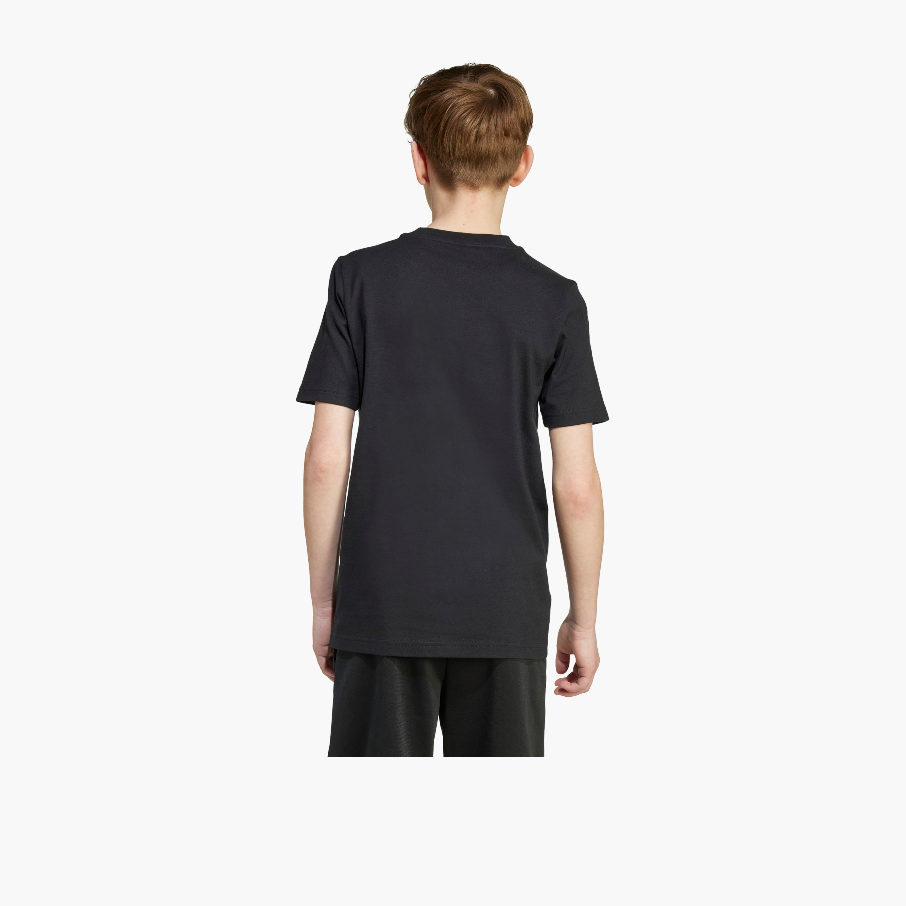 adidas Crew Neck Short Sleeves T-shirt with Logo Print-boys-clothing-sportswear-tops-image-3