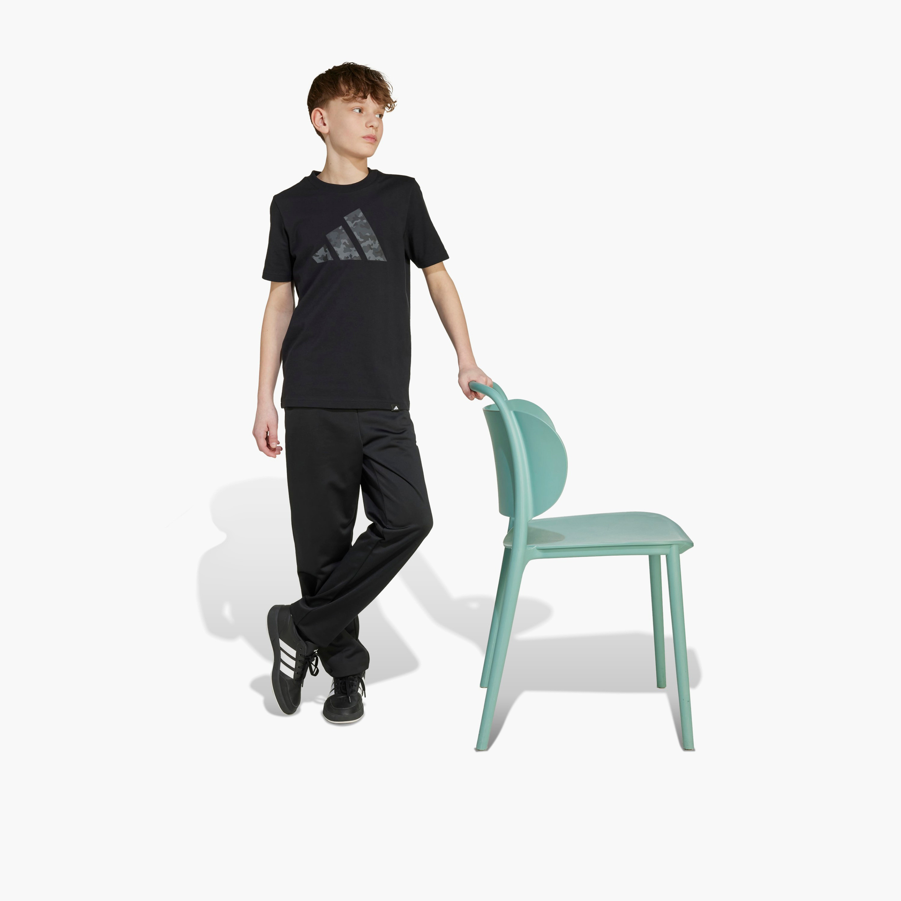 adidas Crew Neck Short Sleeves T-shirt with Logo Print-boys-clothing-sportswear-tops-image-4