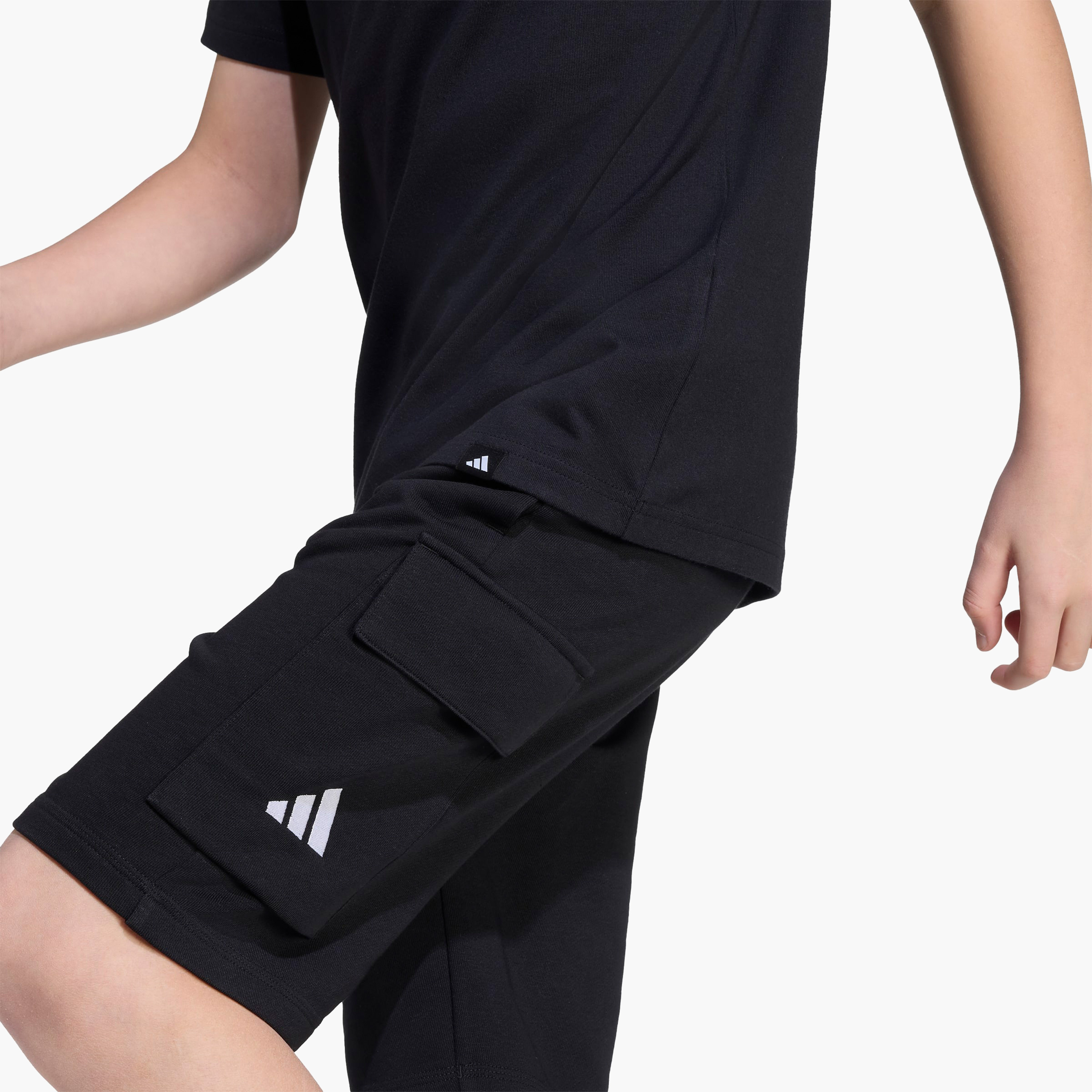 adidas Boys Crew Neck T-shirt with Logo Print - Cotton - Short Sleeves-sports-boys-clothing-tops-image-4