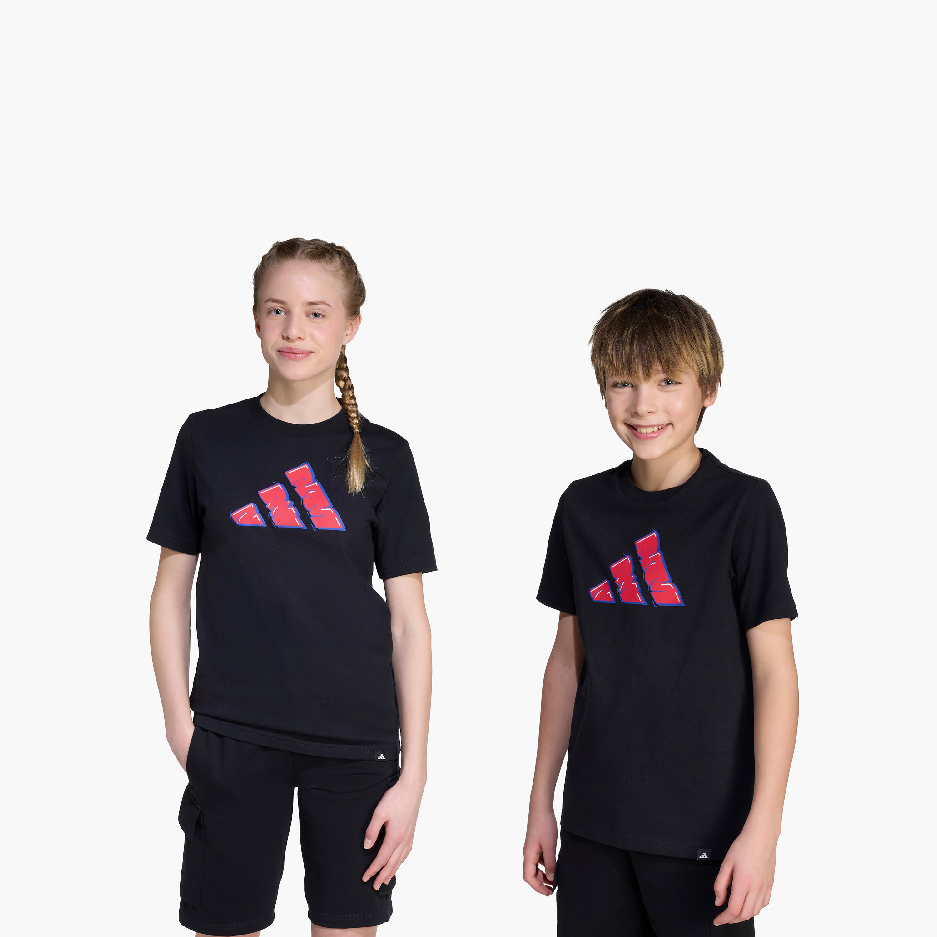 adidas Boys Crew Neck T-shirt with Logo Print - Cotton - Short Sleeves-sports-boys-clothing-tops-image-7