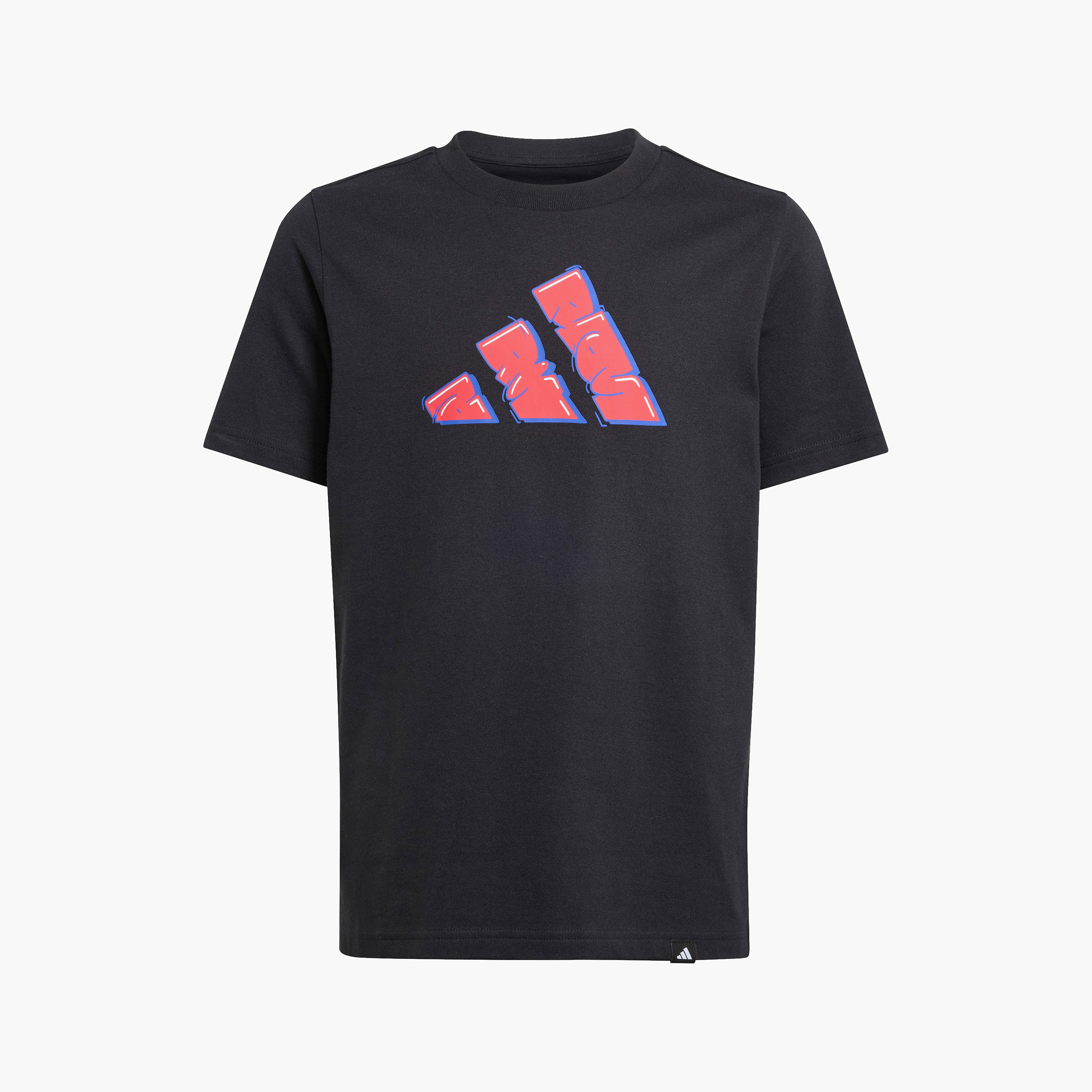 adidas Boys Crew Neck T-shirt with Logo Print - Cotton - Short Sleeves-sports-boys-clothing-tops-image-9