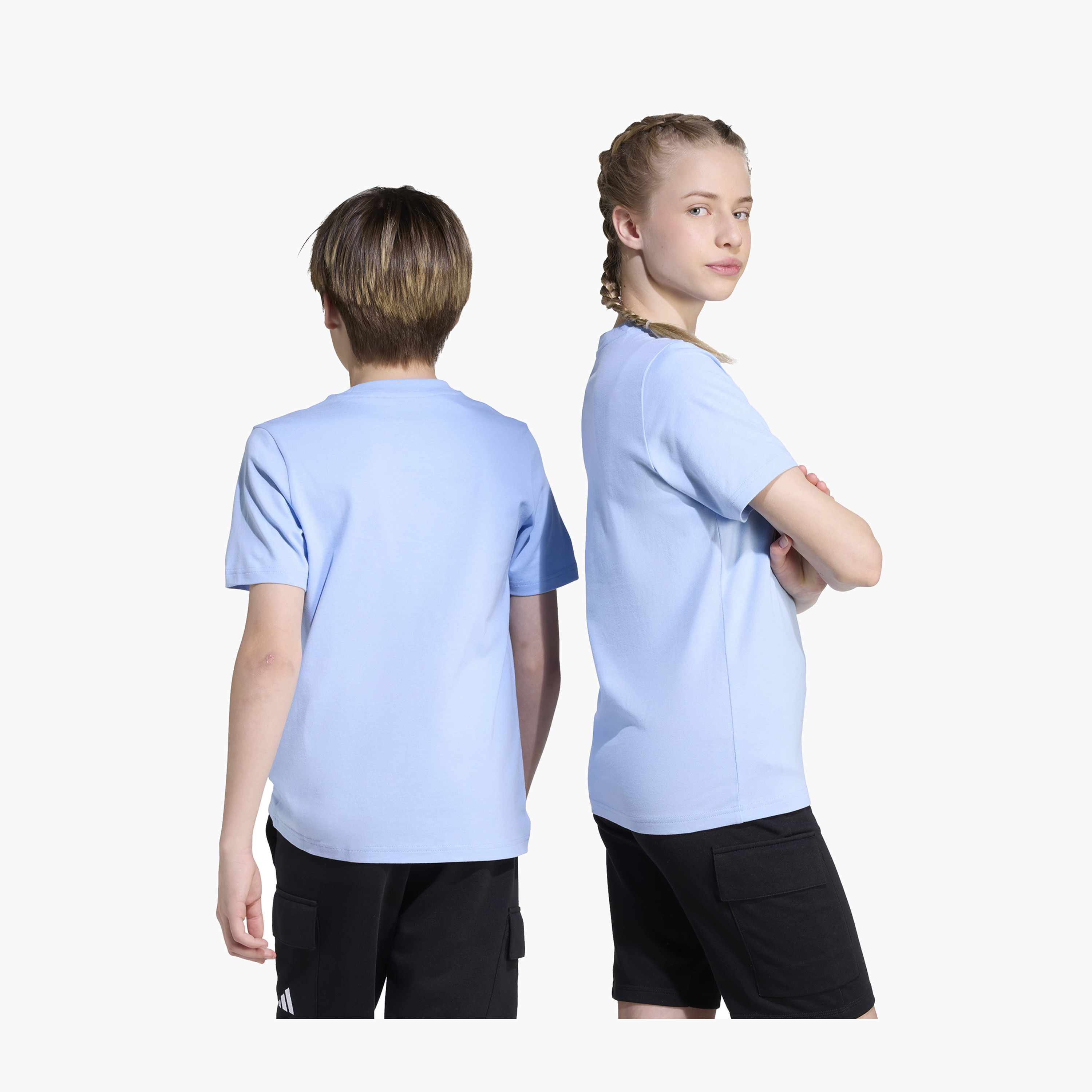 adidas Boys Crew Neck T-shirt with Logo Print - Cotton - Short Sleeves-sports-boys-clothing-tops-image-6