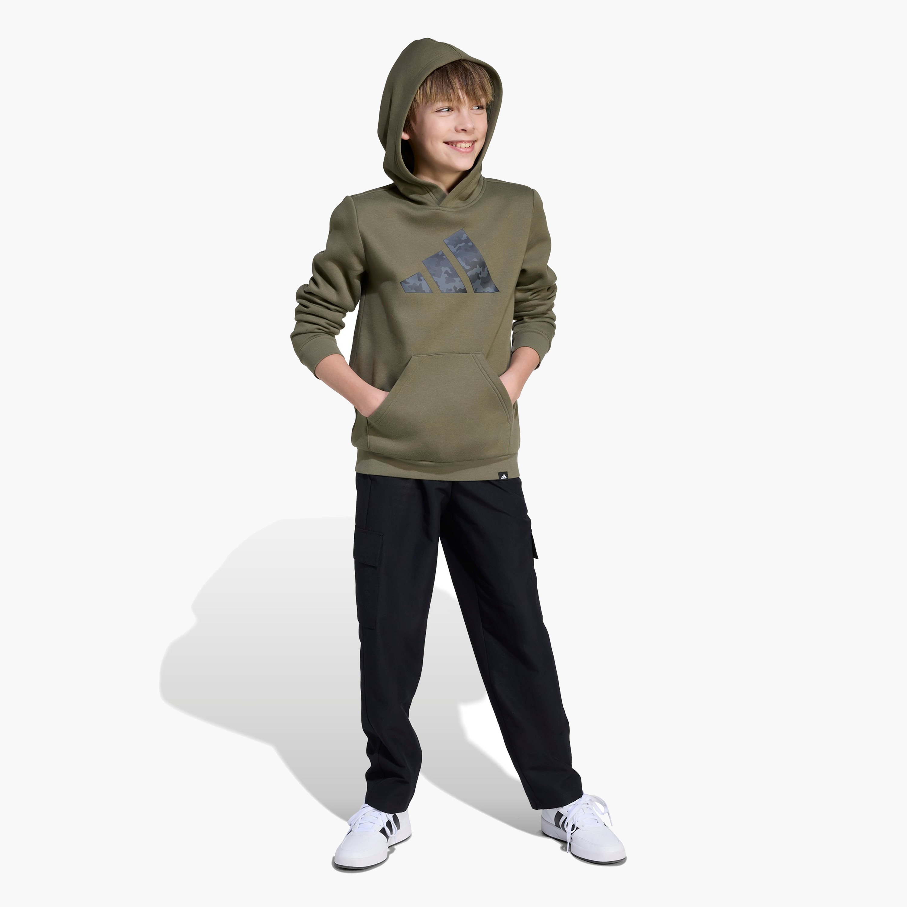 adidas Boys Hooded Neck Sweatshirt with Kangaroo Pocket - Long Sleeves-sports-boys-clothing-tops-image-3