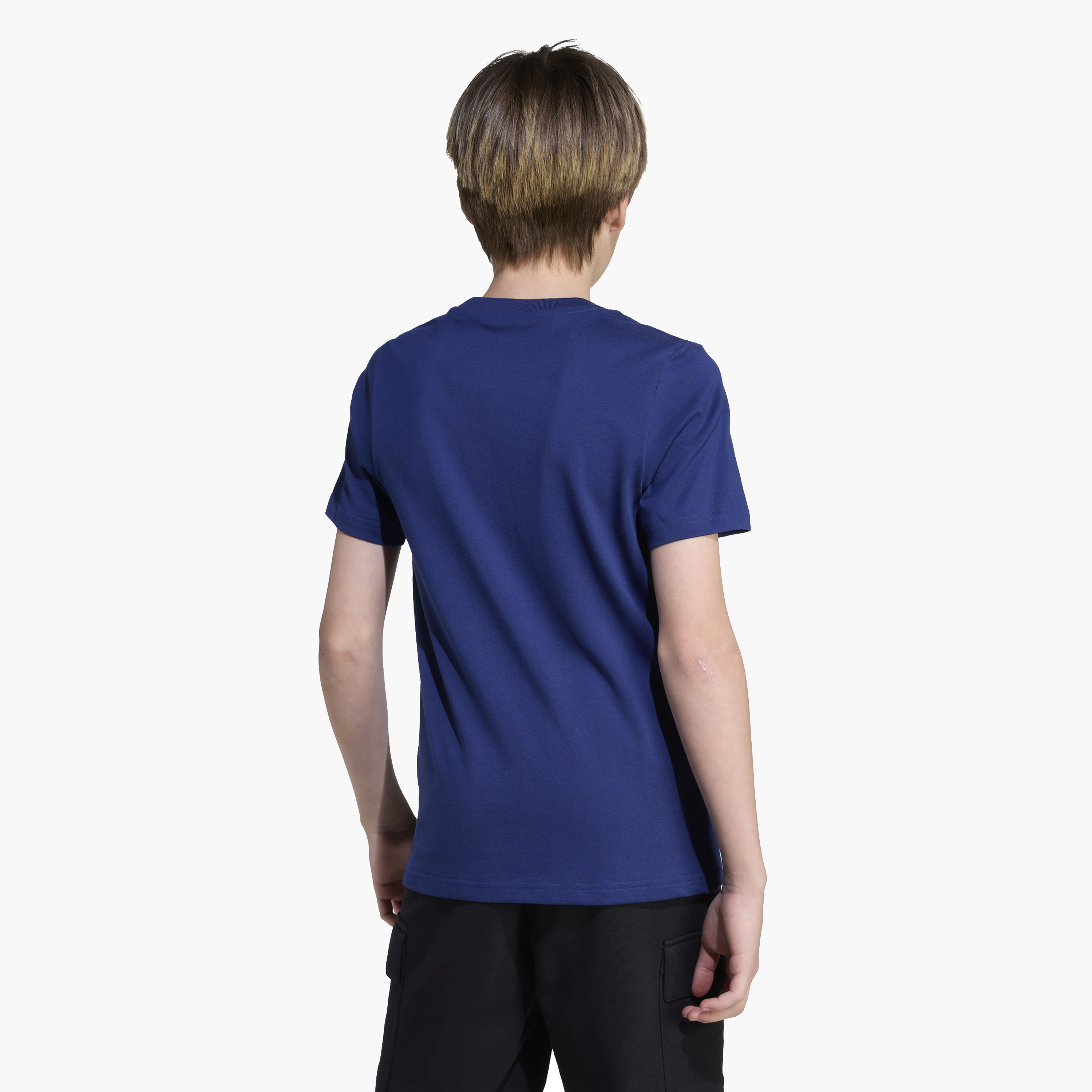 adidas Boys Crew Neck T-shirt with Logo Print - Cotton - Short Sleeves-sports-boys-clothing-tops-image-2
