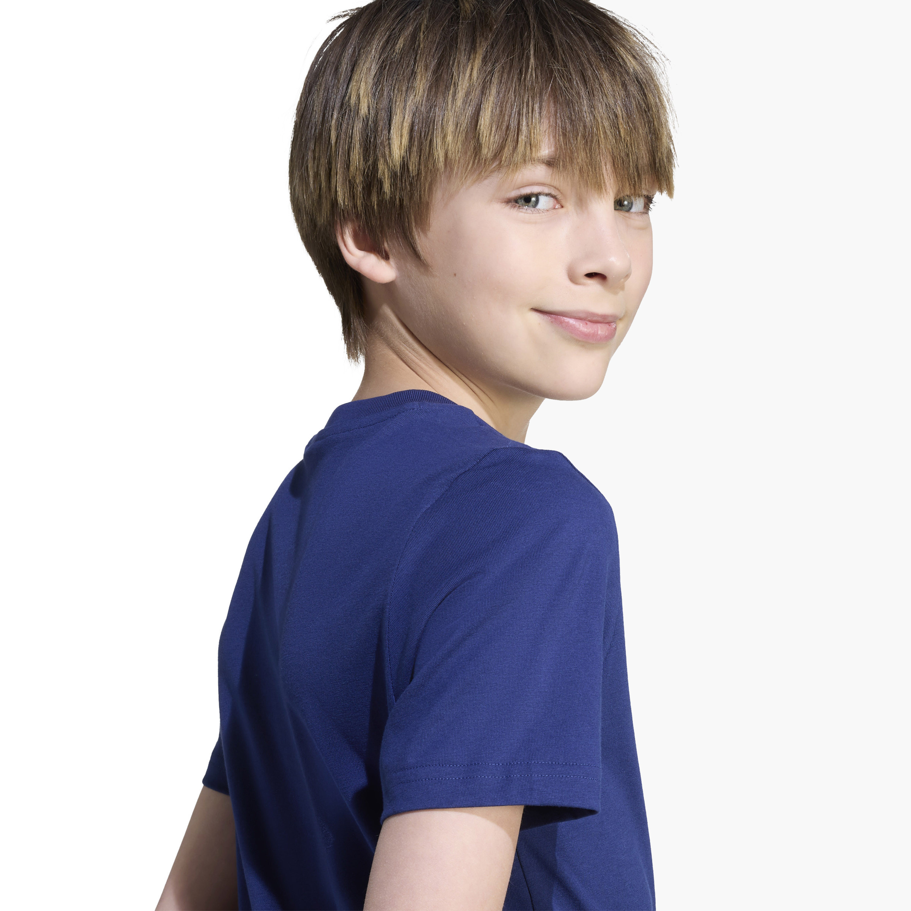 adidas Boys Crew Neck T-shirt with Logo Print - Cotton - Short Sleeves-sports-boys-clothing-tops-image-5