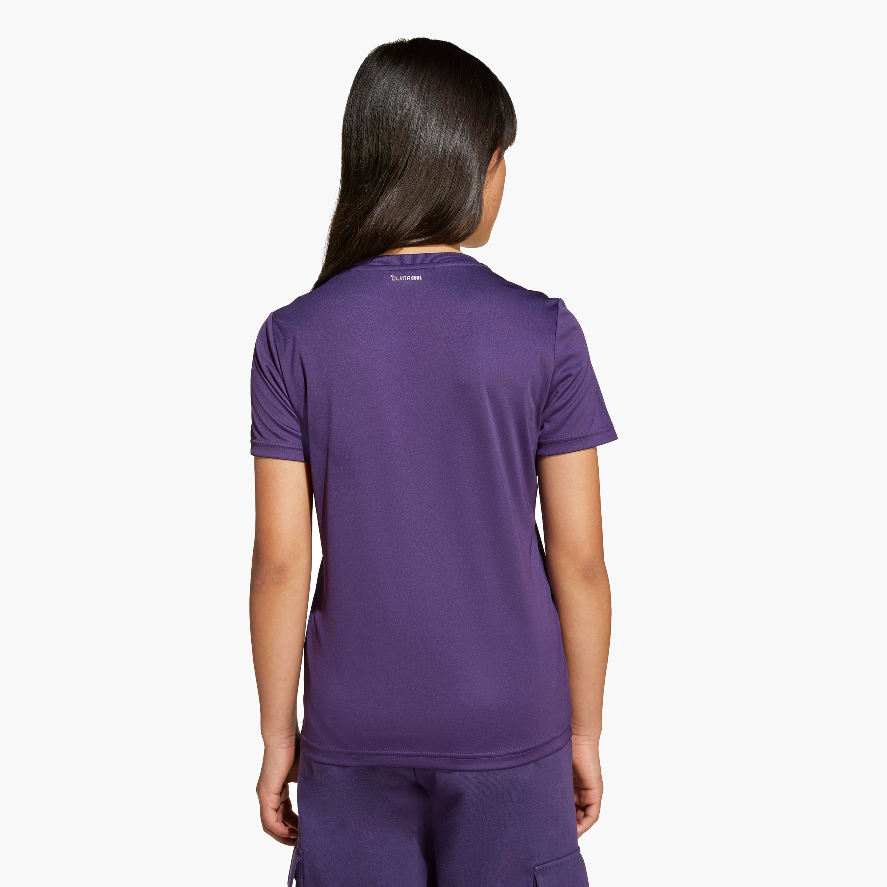 adidas Girls Crew Neck T-shirt with Logo Print - Short Sleeves-sports-girls-clothing-tops-image-2
