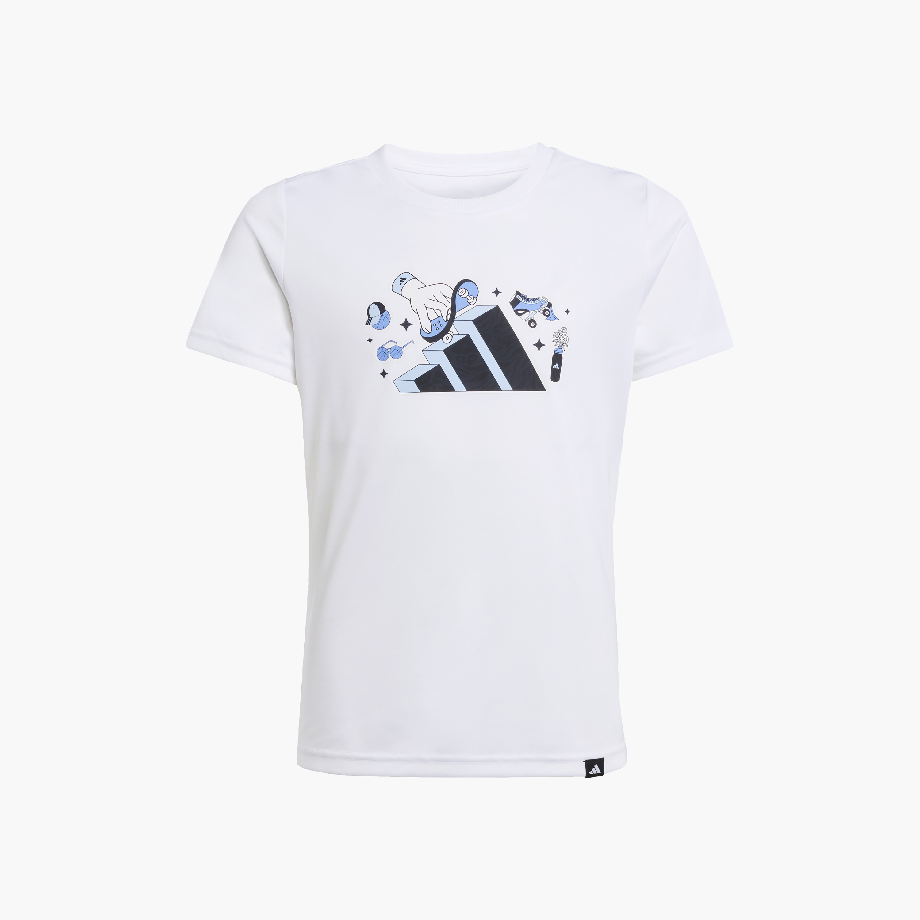 adidas Girls T-shirt with Graphic Logo Print - Short Sleeves-sports-girls-clothing-tops-image-6