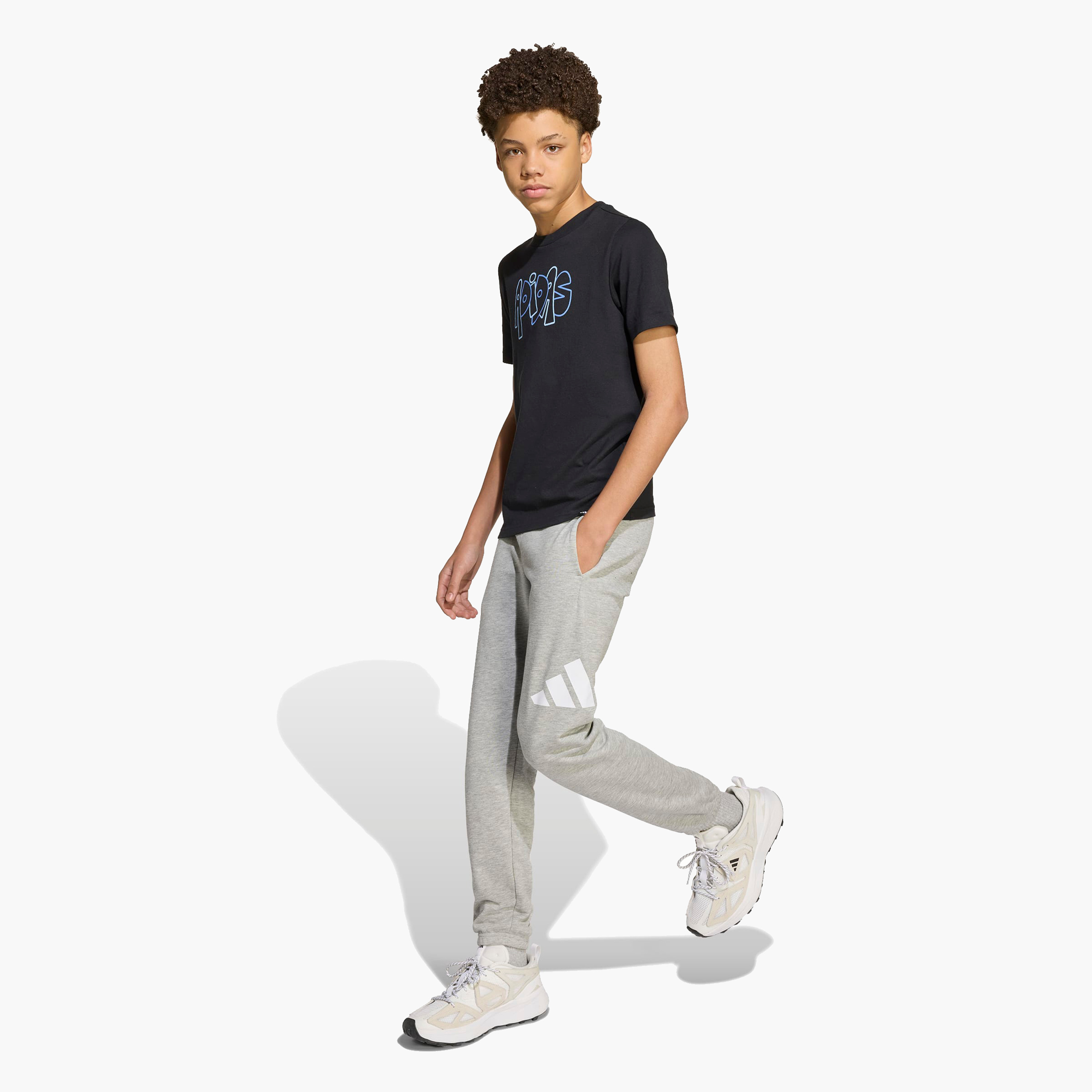 adidas Boys Crew Neck T-shirt with Logo Print - Cotton - Short Sleeves-sports-boys-clothing-tops-image-3