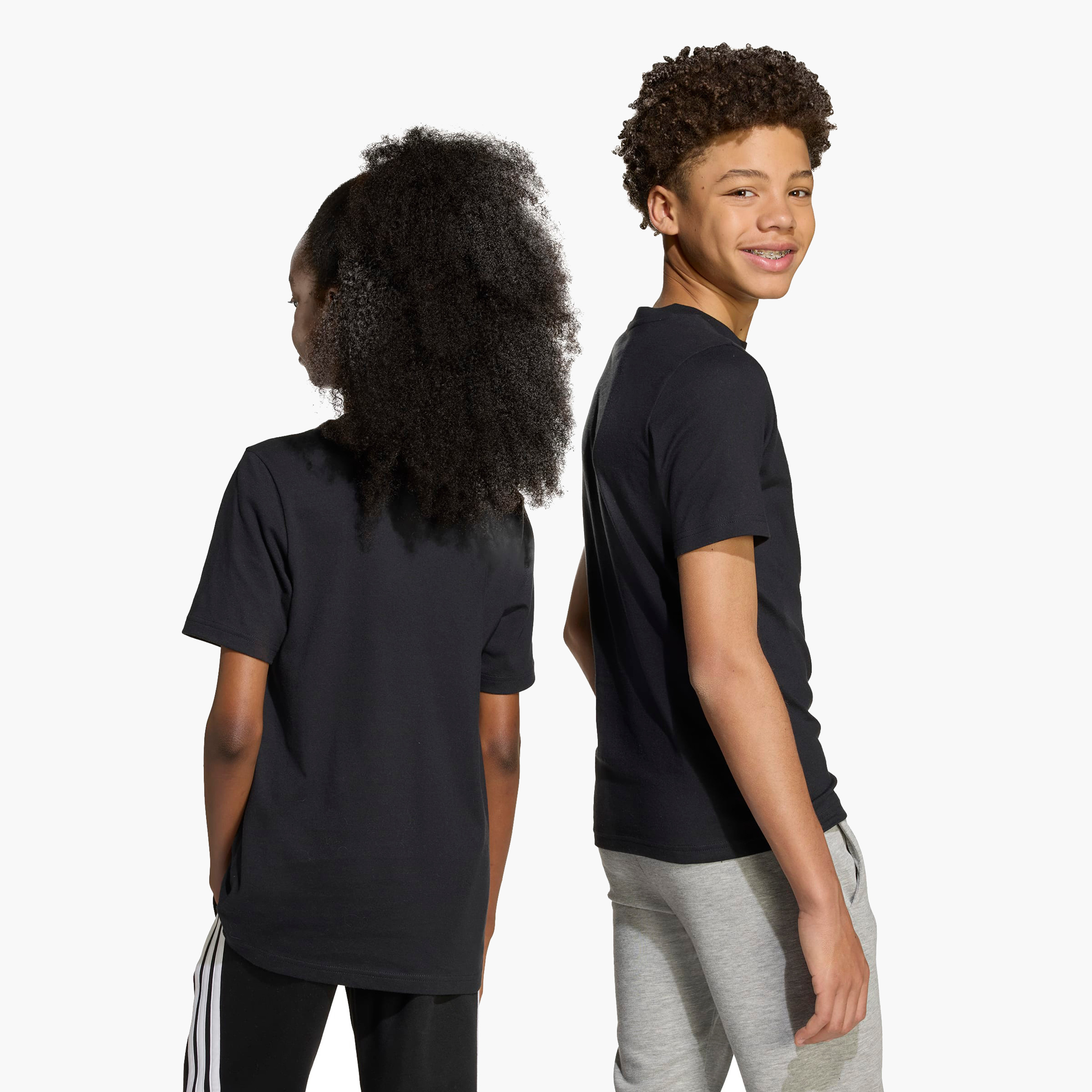 adidas Boys Crew Neck T-shirt with Logo Print - Cotton - Short Sleeves-sports-boys-clothing-tops-image-6