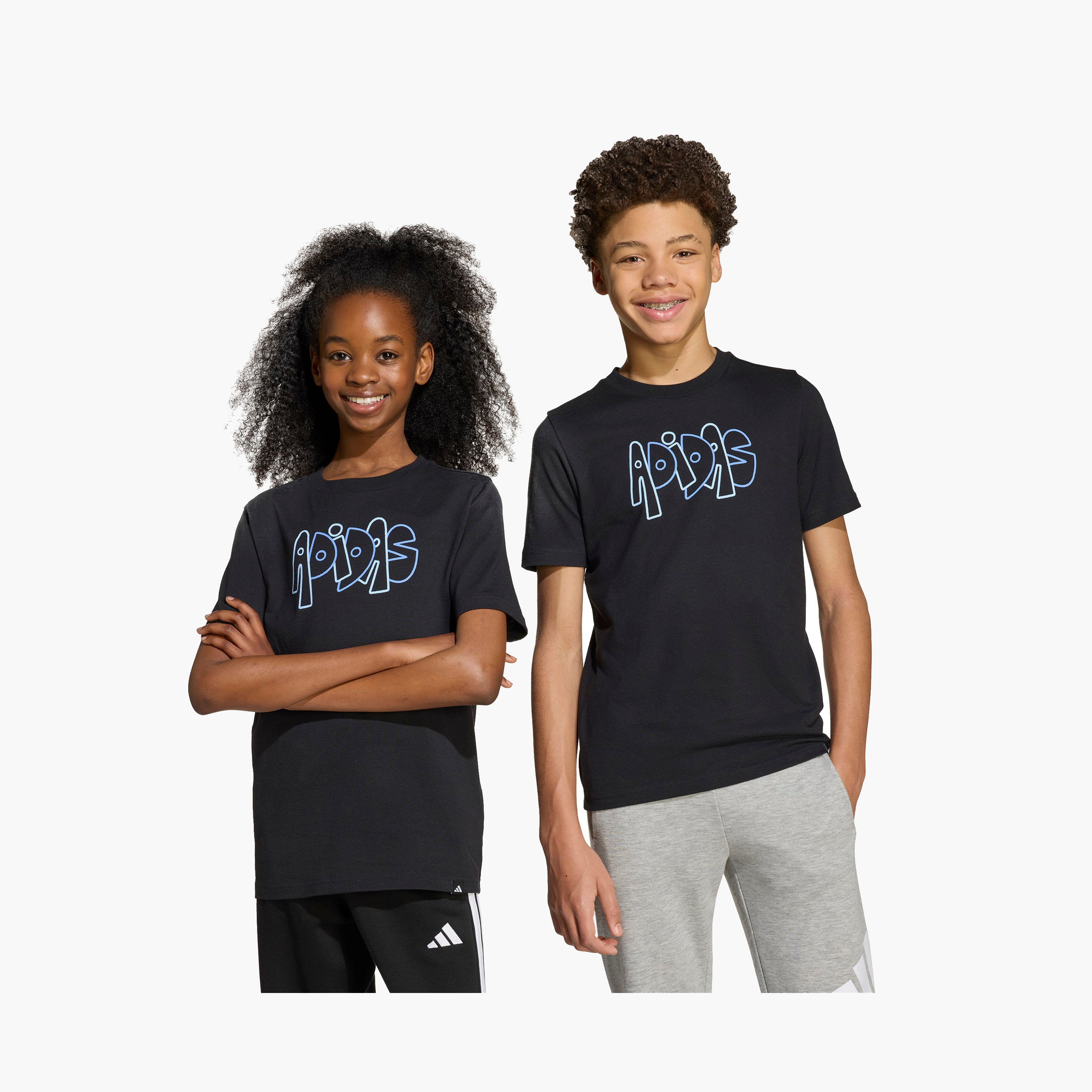 adidas Boys Crew Neck T-shirt with Logo Print - Cotton - Short Sleeves-sports-boys-clothing-tops-image-7