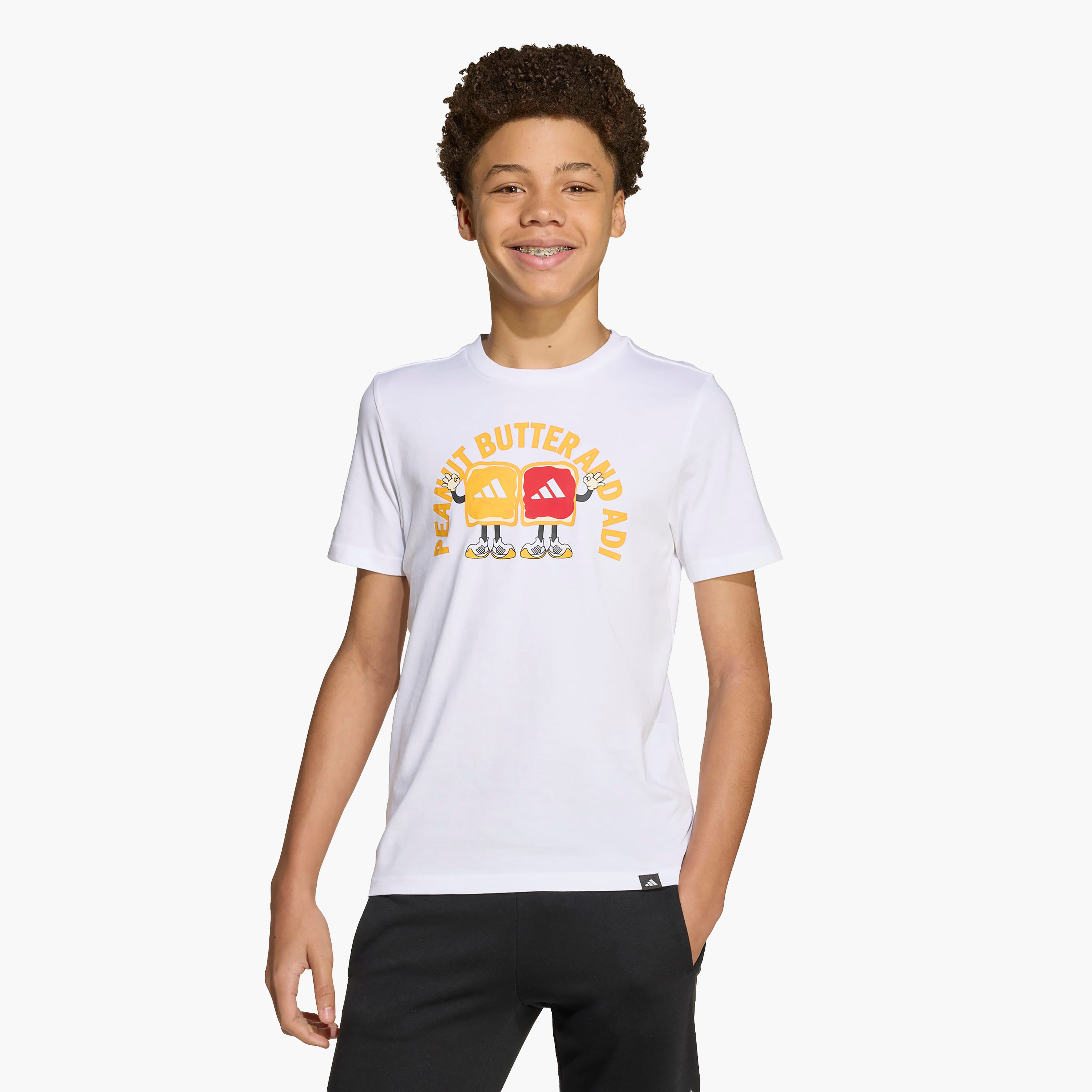 adidas Boys Crew Neck T-shirt with Graphic Print - Cotton - Short Sleeves-sports-boys-clothing-tops-image-1