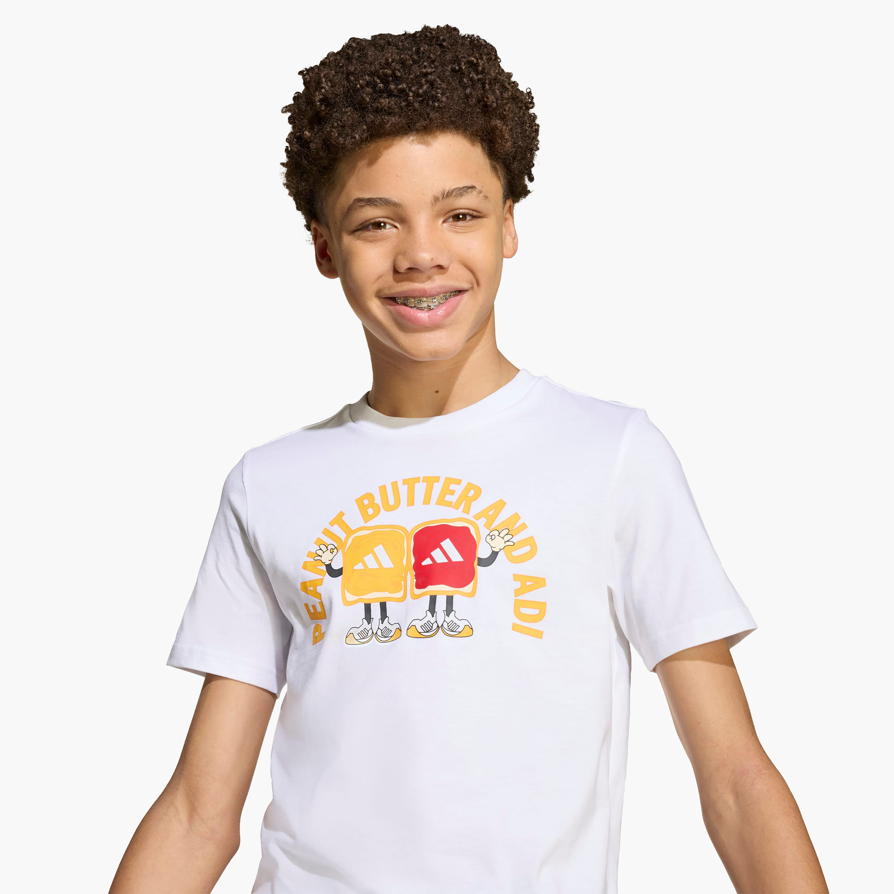 adidas Boys Crew Neck T-shirt with Graphic Print - Cotton - Short Sleeves-sports-boys-clothing-tops-image-4