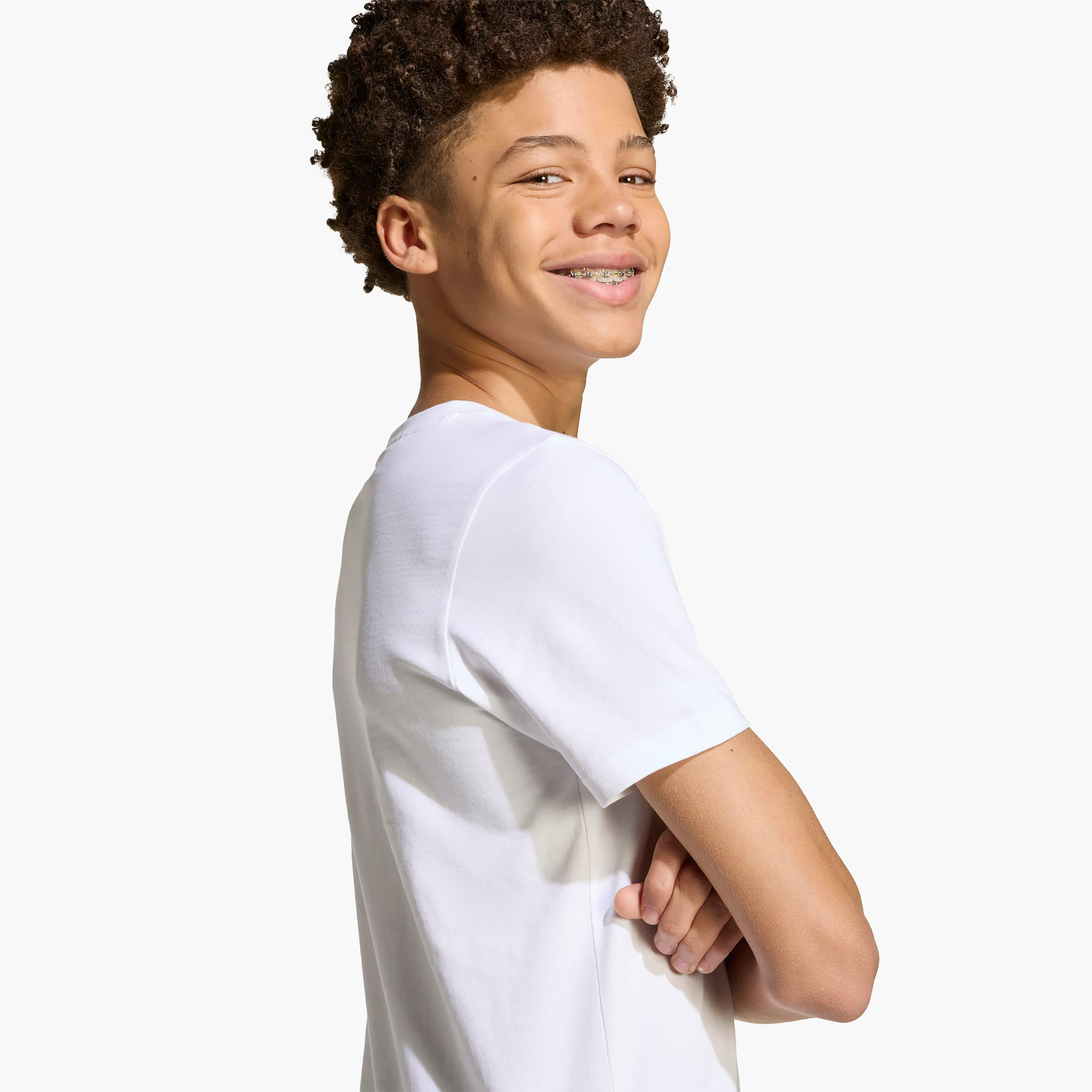 adidas Boys Crew Neck T-shirt with Graphic Print - Cotton - Short Sleeves-sports-boys-clothing-tops-image-5
