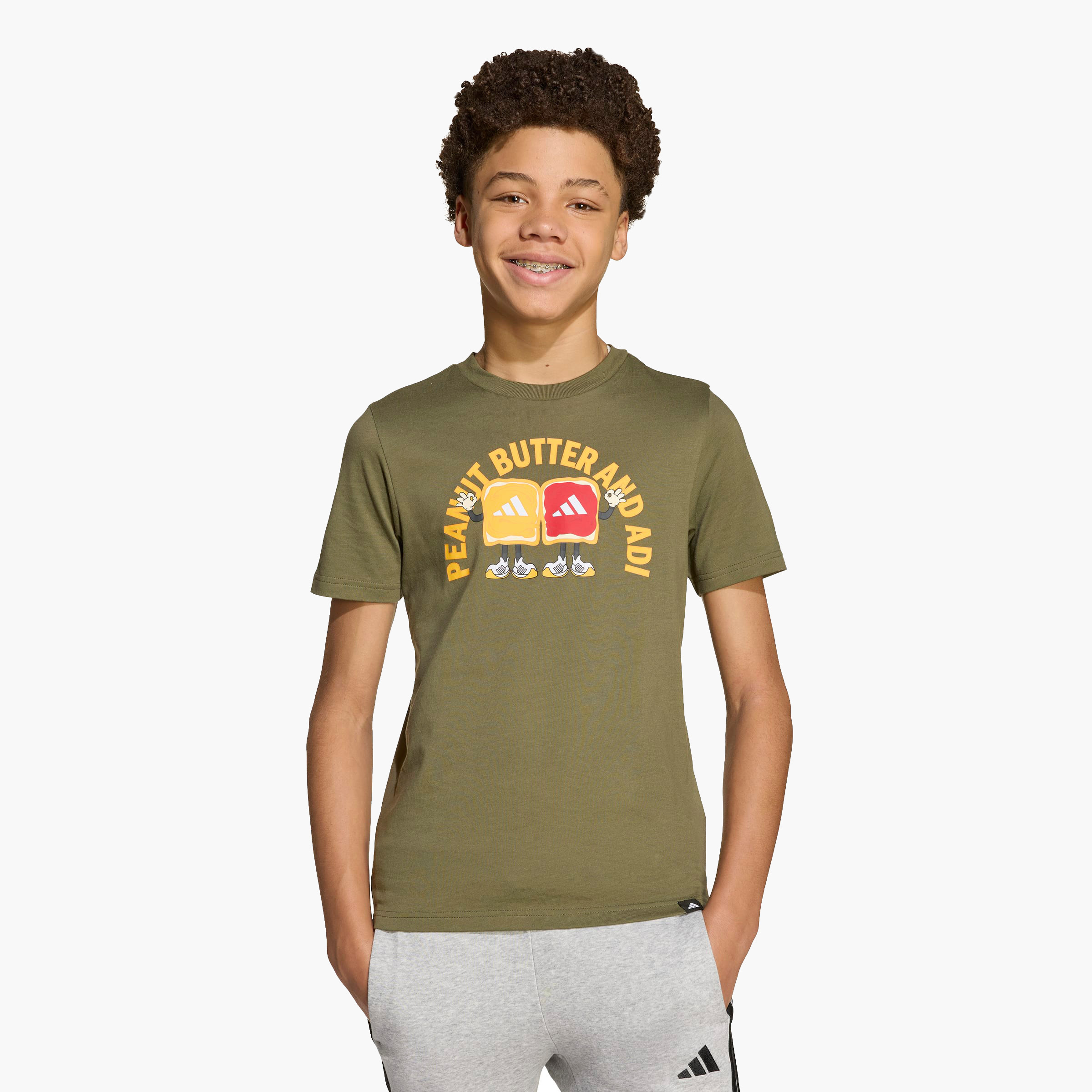 adidas Boys Crew Neck T-shirt with Graphic Print - Cotton - Short Sleeves-sports-boys-clothing-tops-image-1
