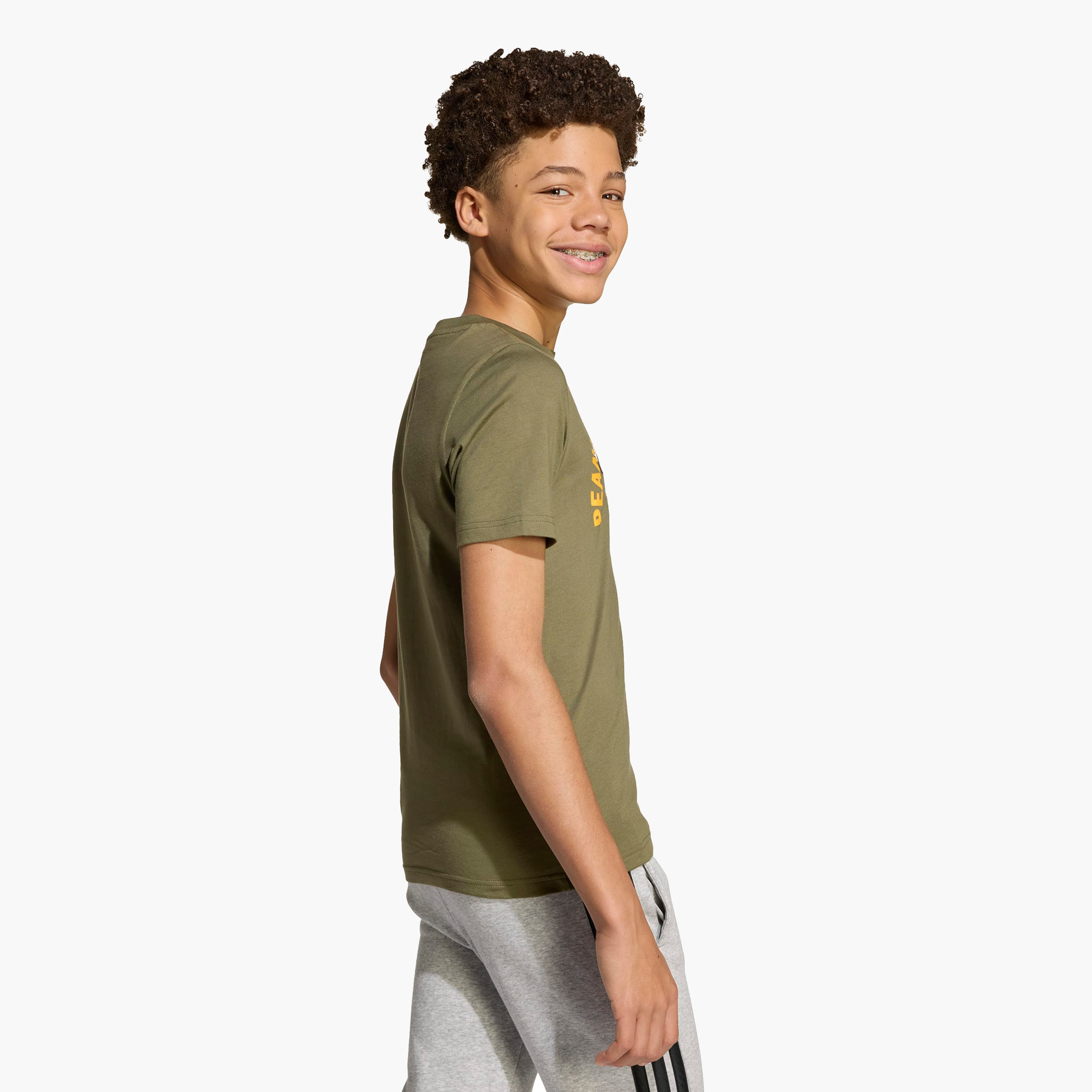 adidas Boys Crew Neck T-shirt with Graphic Print - Cotton - Short Sleeves-sports-boys-clothing-tops-image-2