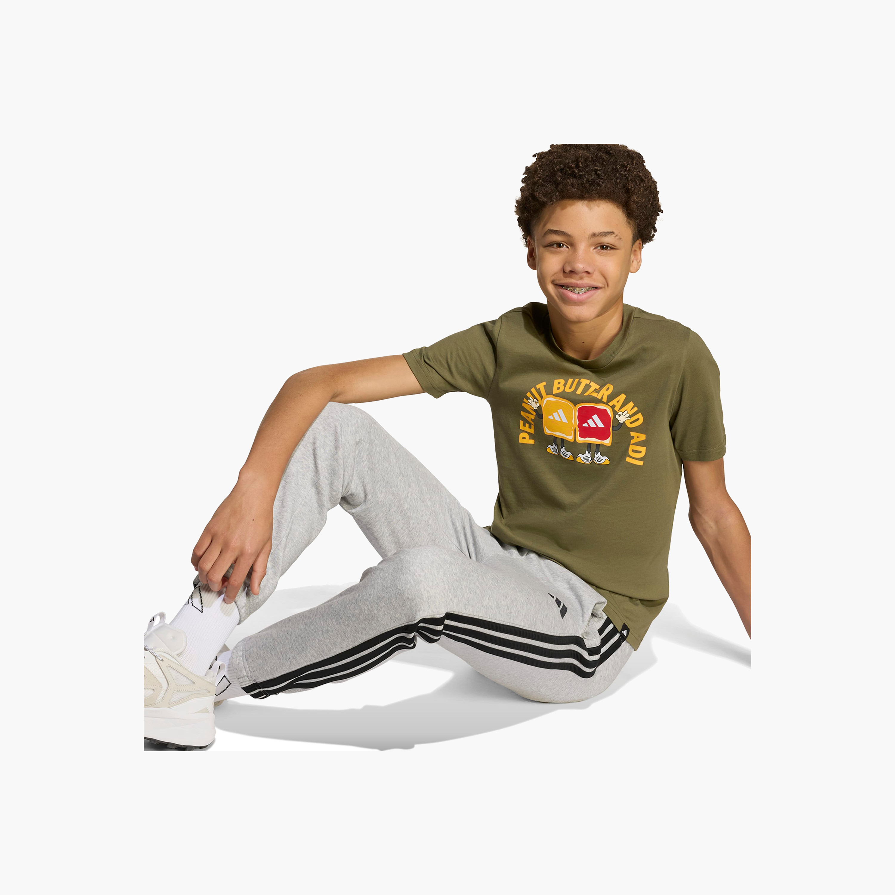 adidas Boys Crew Neck T-shirt with Graphic Print - Cotton - Short Sleeves-sports-boys-clothing-tops-image-3