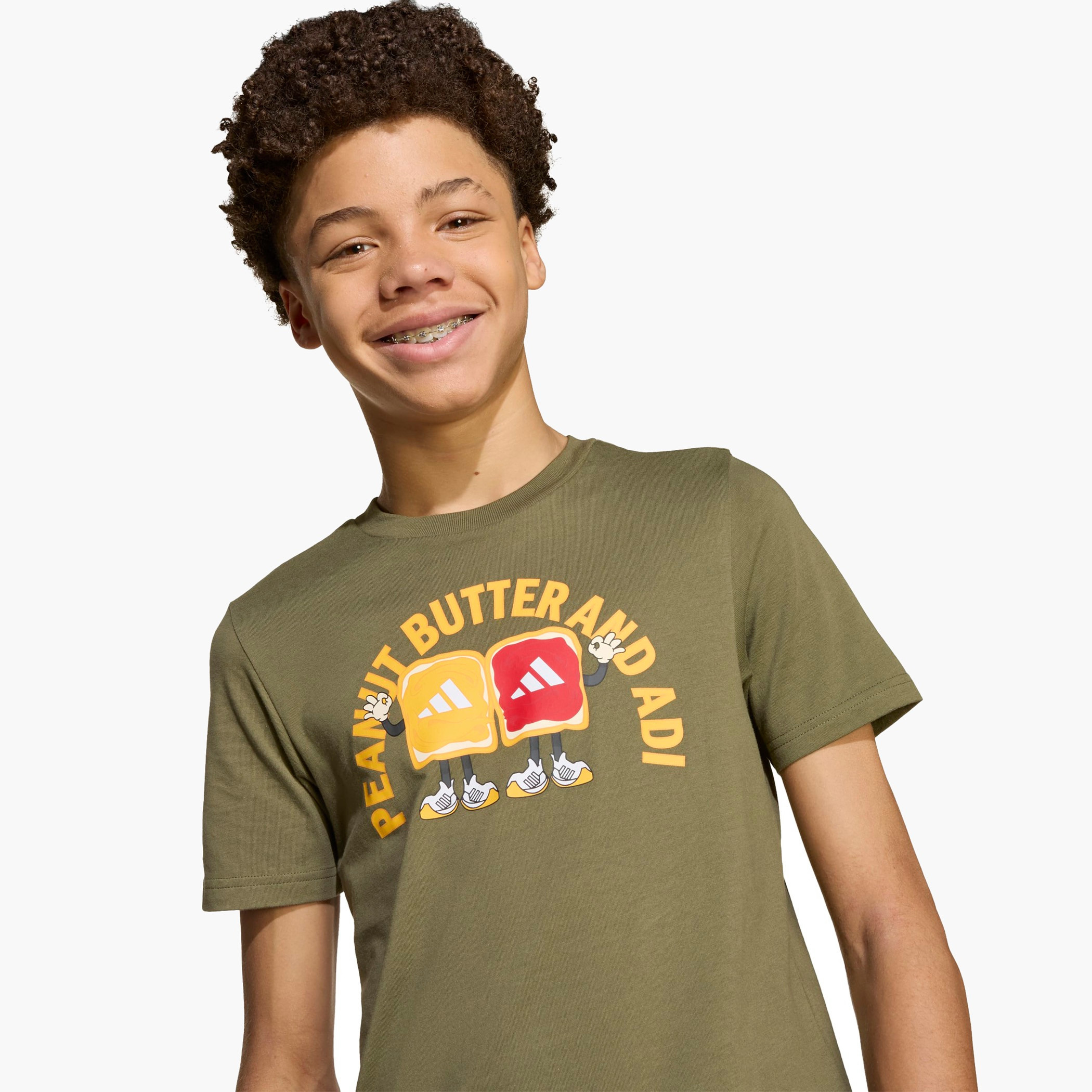 adidas Boys Crew Neck T-shirt with Graphic Print - Cotton - Short Sleeves-sports-boys-clothing-tops-image-5