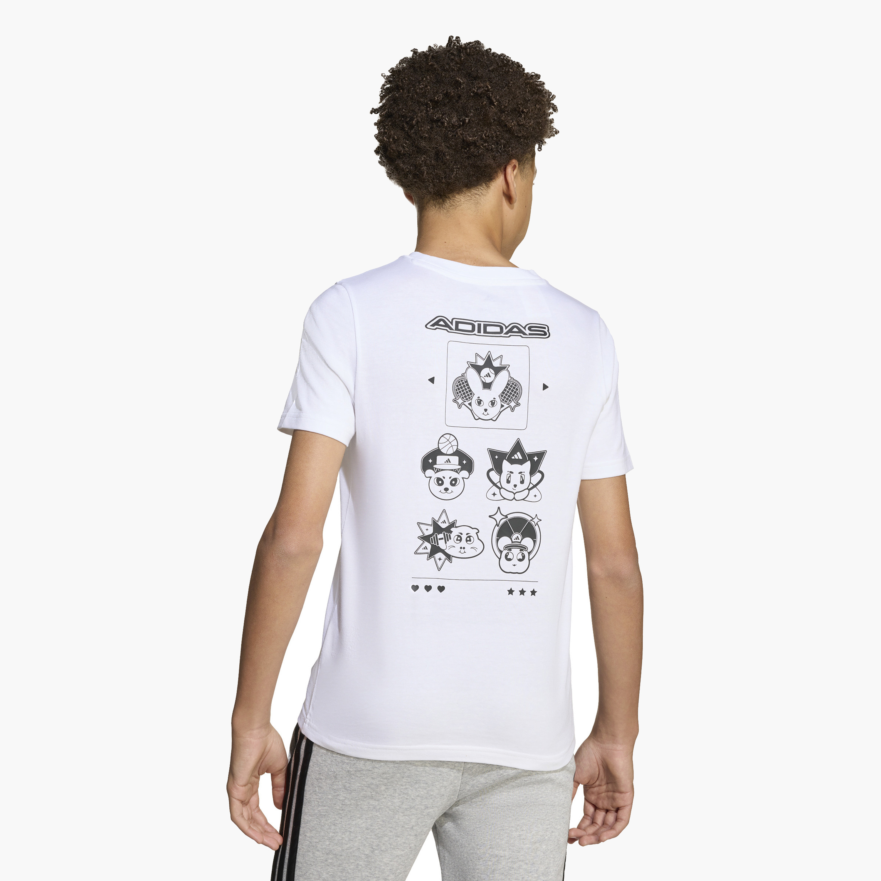 adidas Logo Print Crew Neck T-shirt-boys-clothing-sportswear-tops-image-2