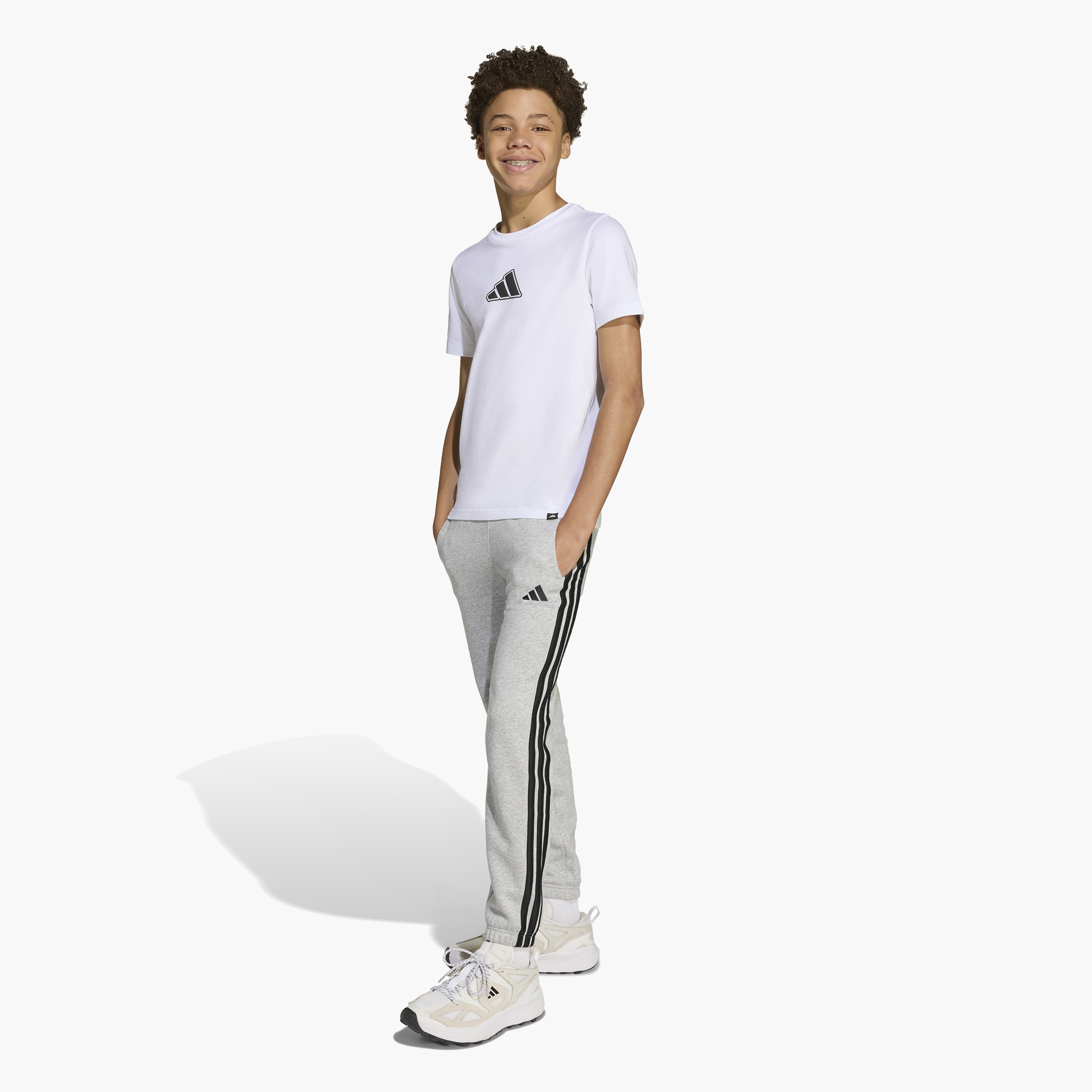 adidas Logo Print Crew Neck T-shirt-boys-clothing-sportswear-tops-image-3