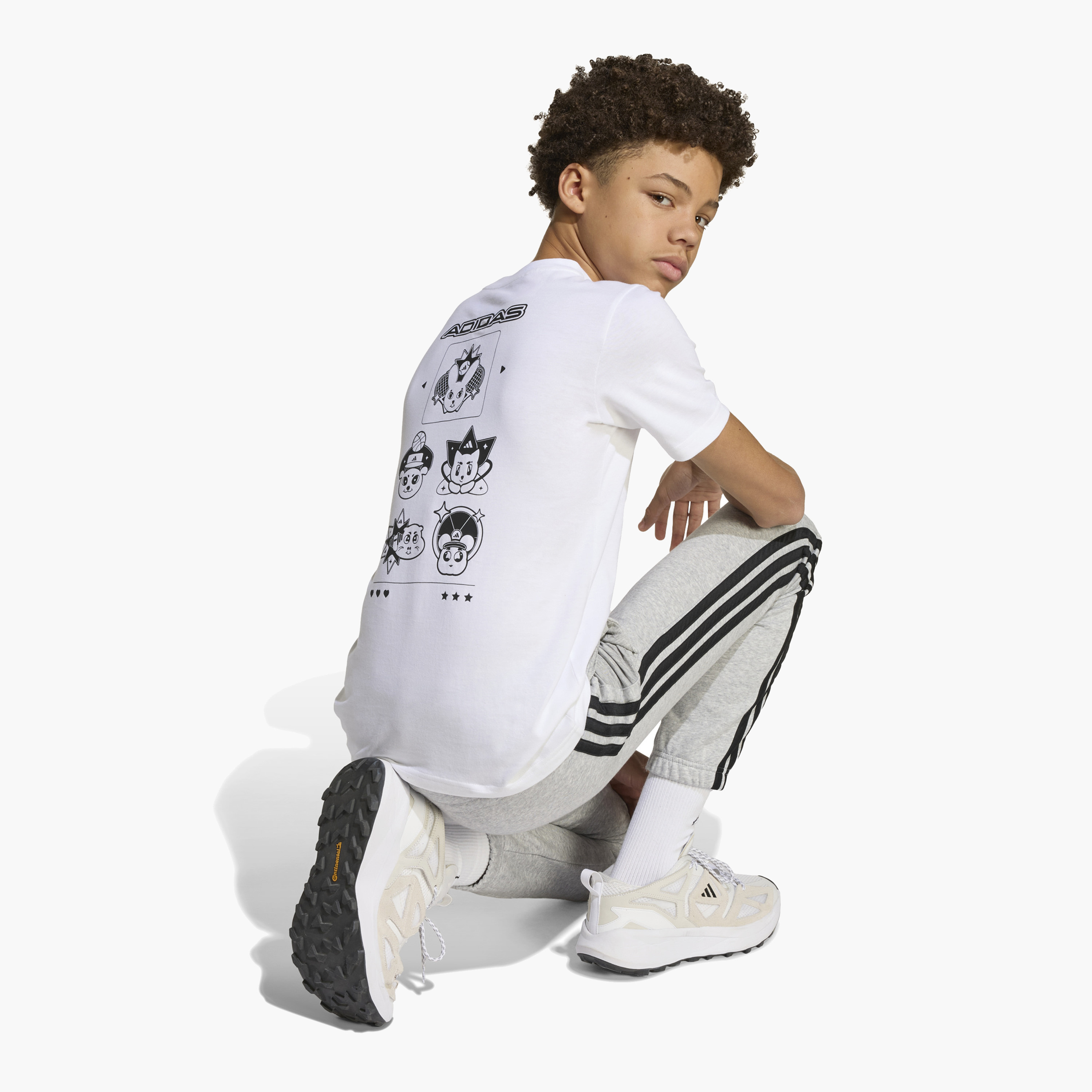adidas Logo Print Crew Neck T-shirt-boys-clothing-sportswear-tops-image-5