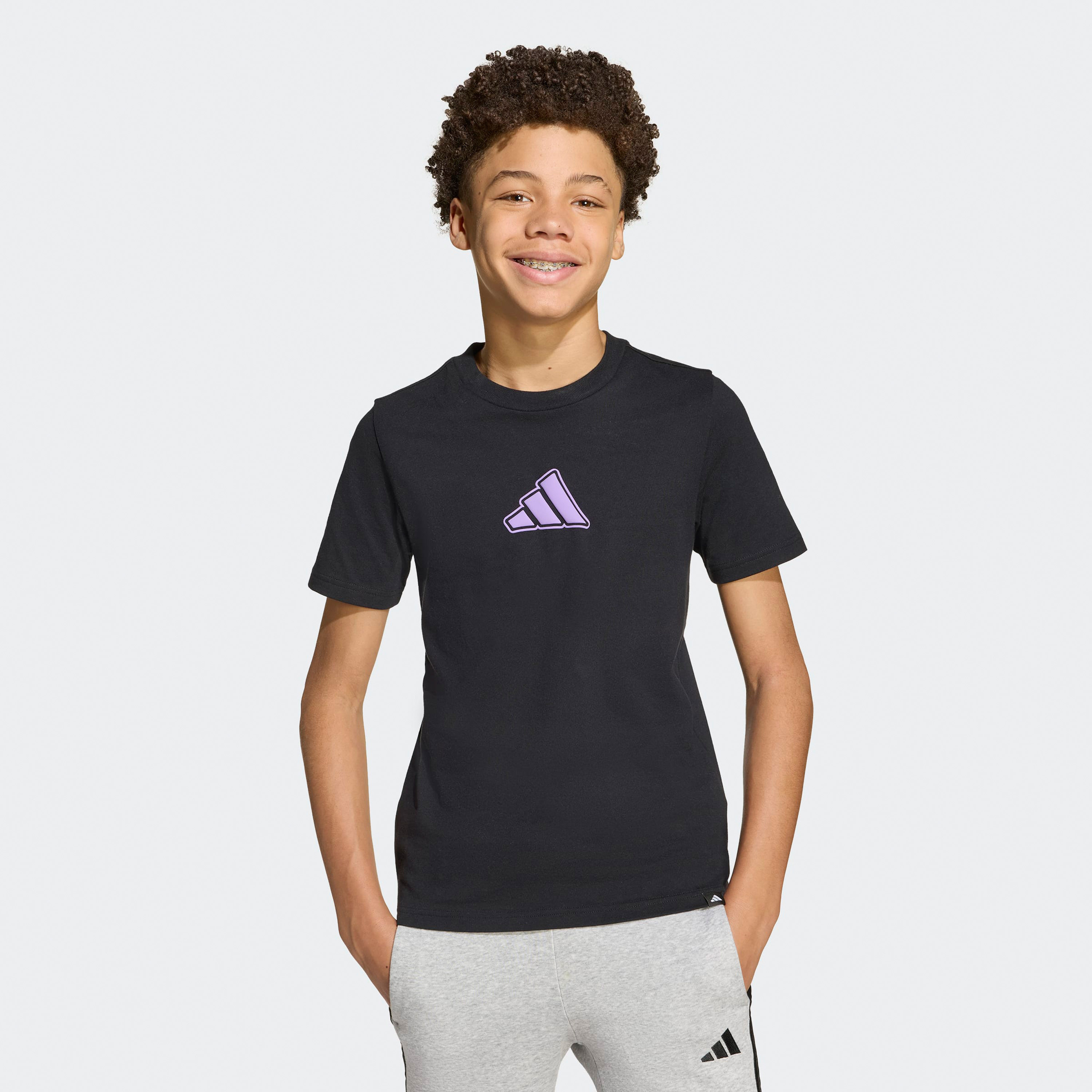 adidas Logo Print Crew Neck T-shirt-boys-clothing-sportswear-tops-image-1