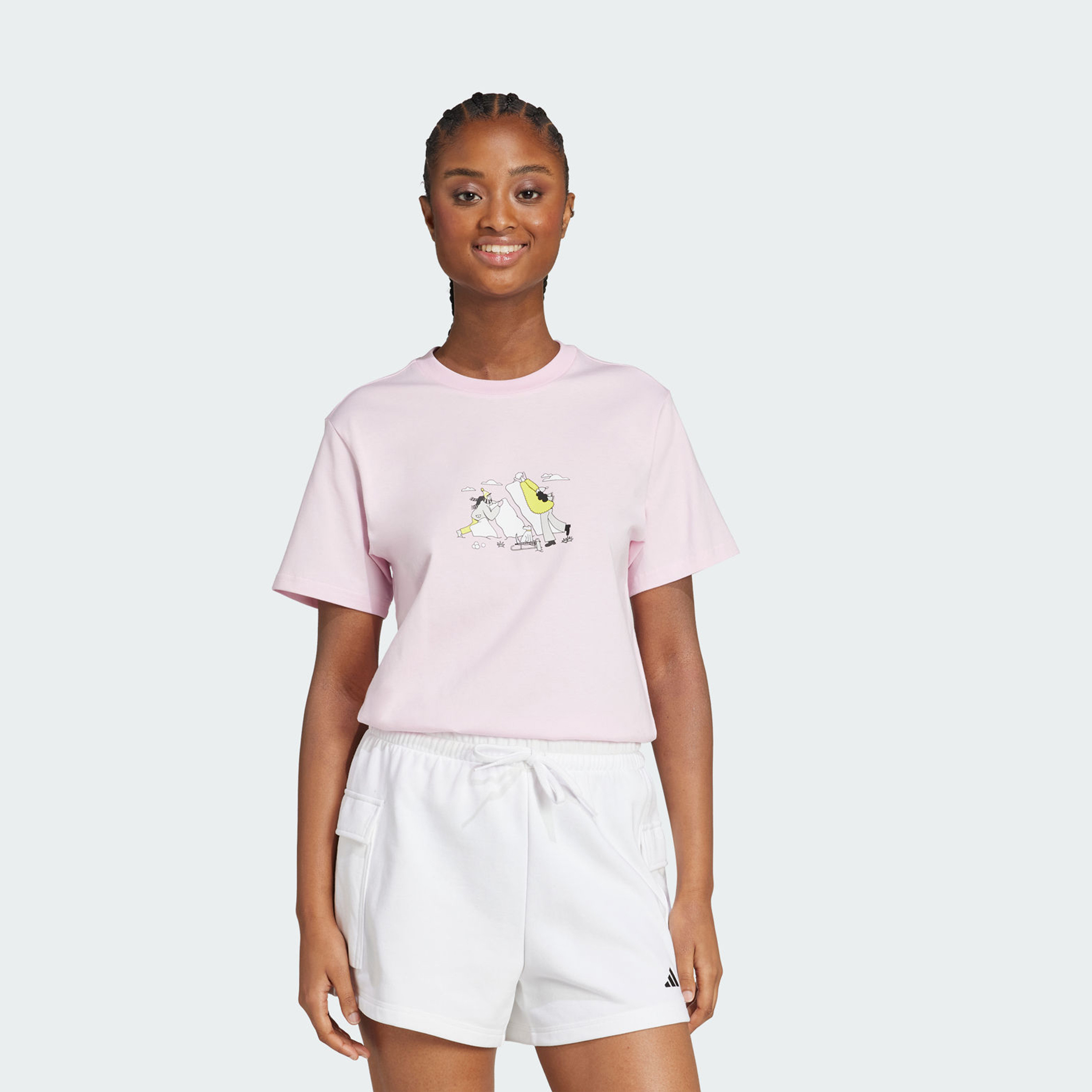 adidas Women's Doodle Graphic T-Shirt JV6082 | OE-women-clothing-tshirts-image-1