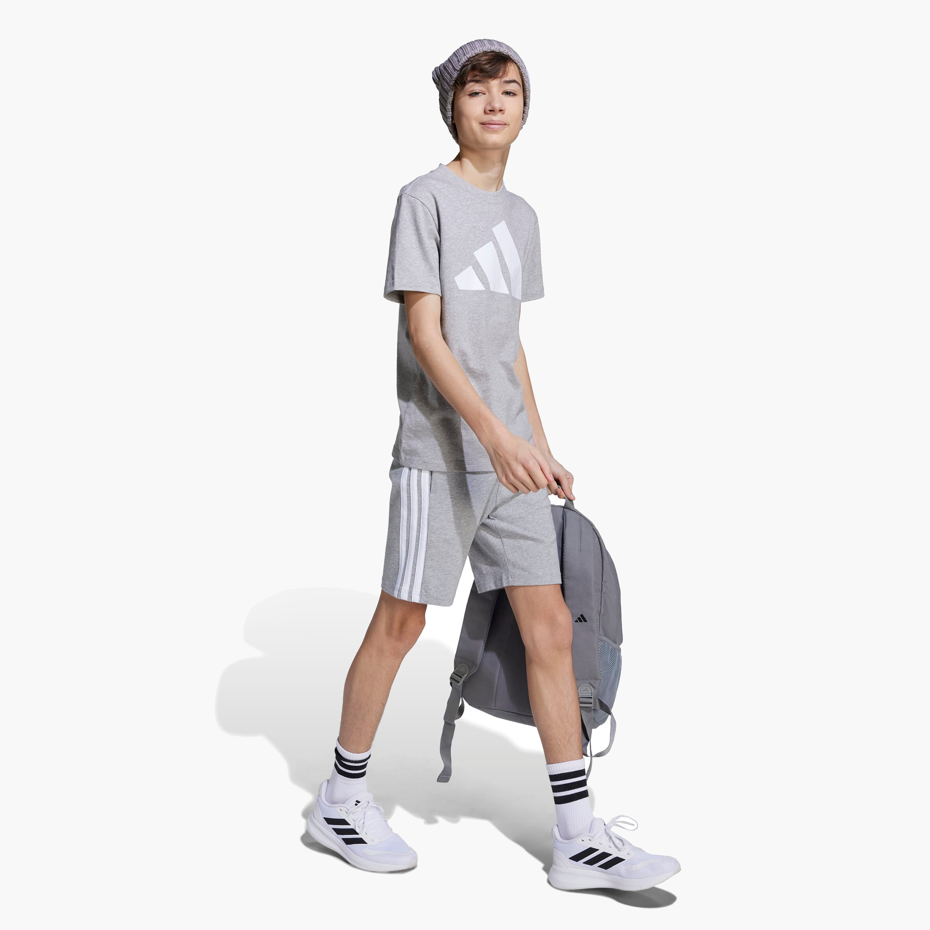 adidas Logo Print Crew Neck T-shirt-boys-clothing-sportswear-tops-image-3
