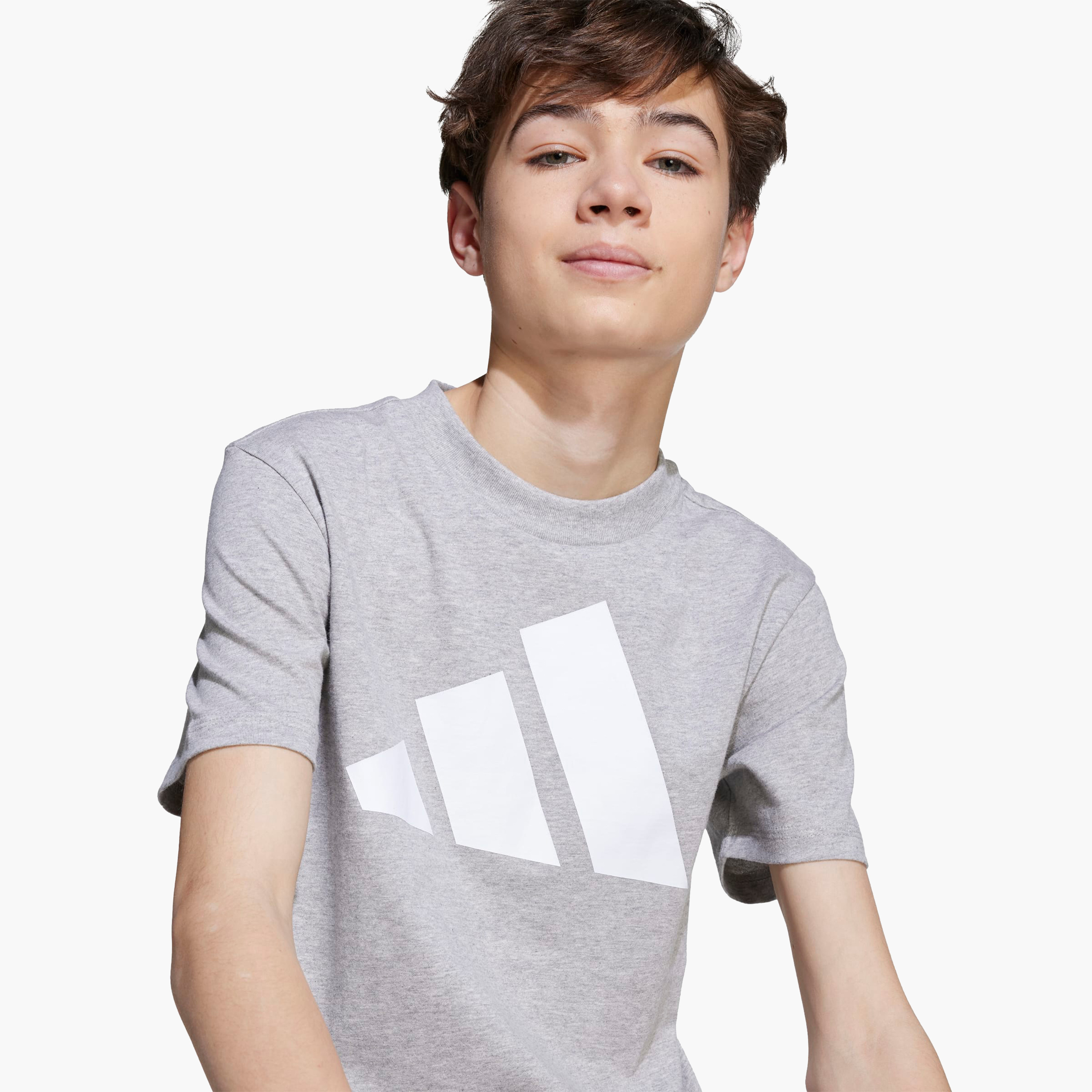 adidas Logo Print Crew Neck T-shirt-boys-clothing-sportswear-tops-image-4