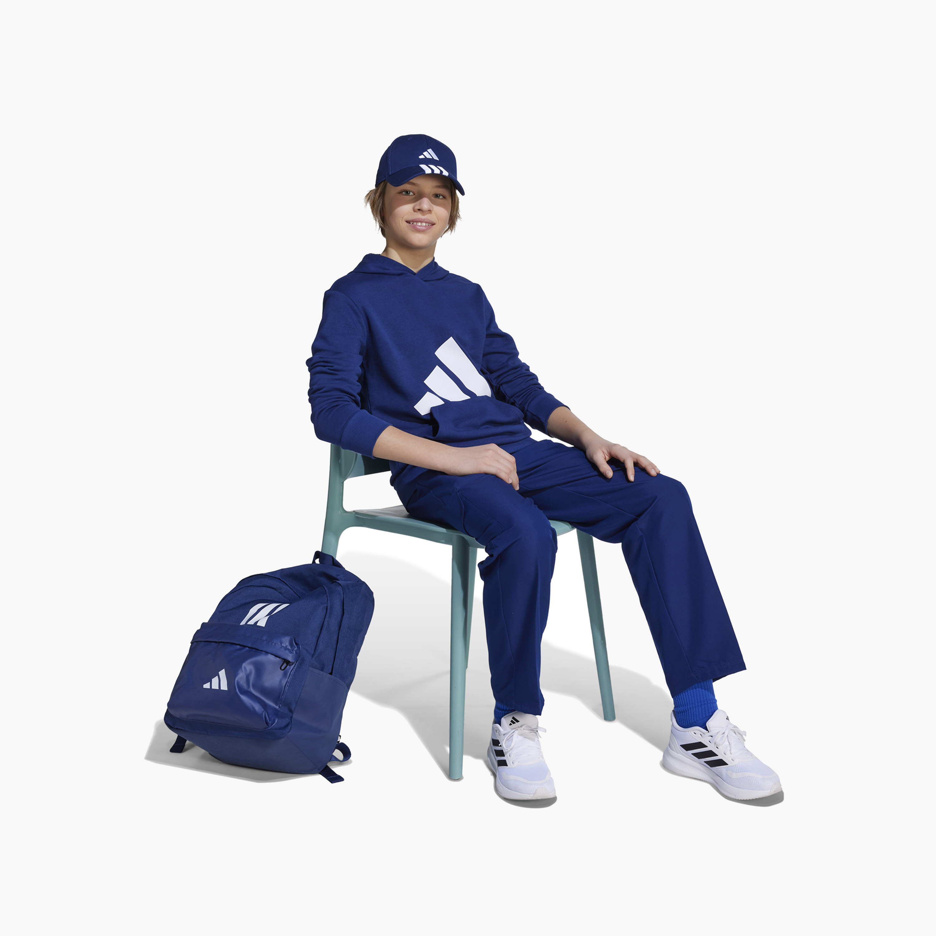 adidas Boys Hooded Sweatshirt with Logo Print - Long Sleeves-boys-clothing-sweatshirts-image-3