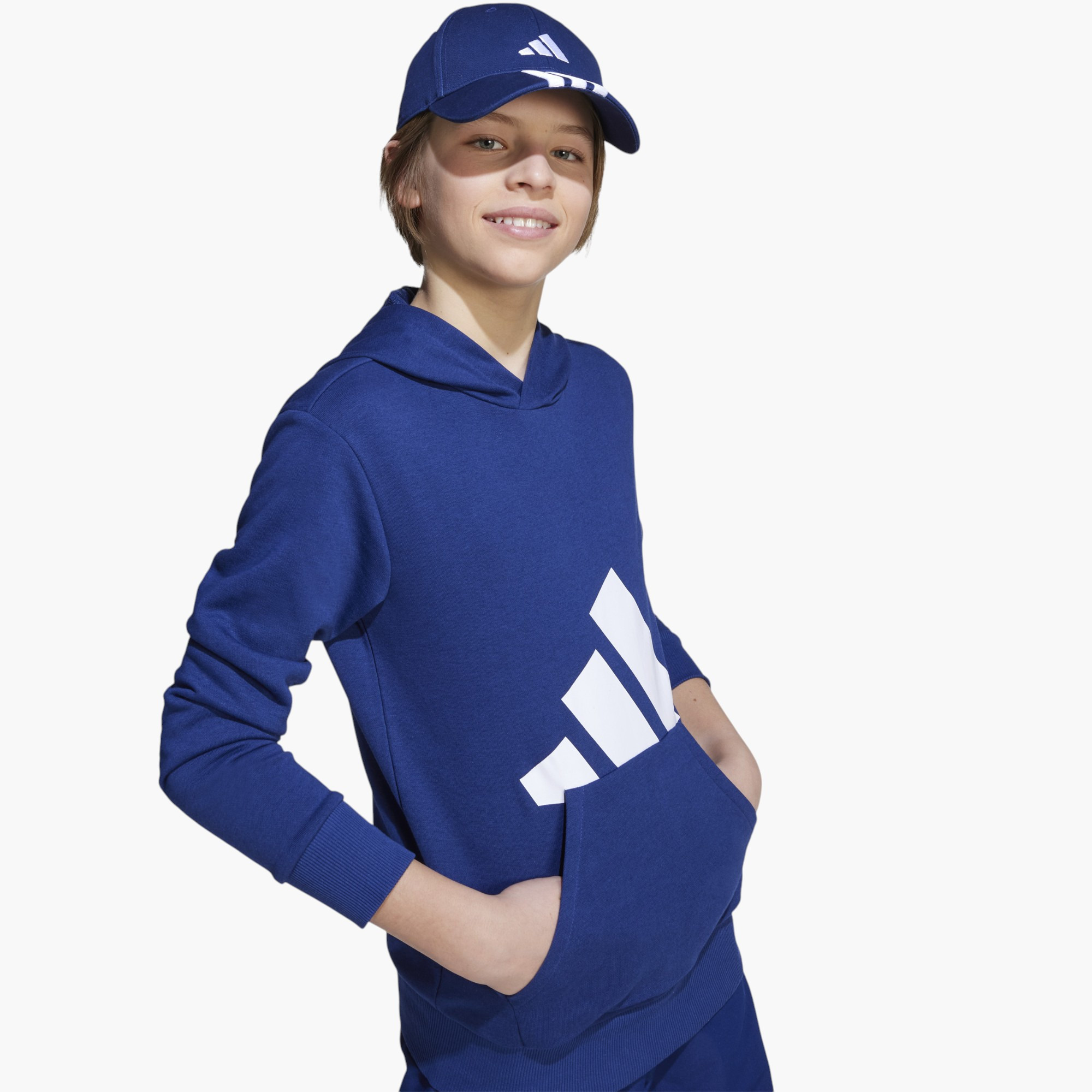 adidas Boys Hooded Sweatshirt with Logo Print - Long Sleeves-boys-clothing-sweatshirts-image-5