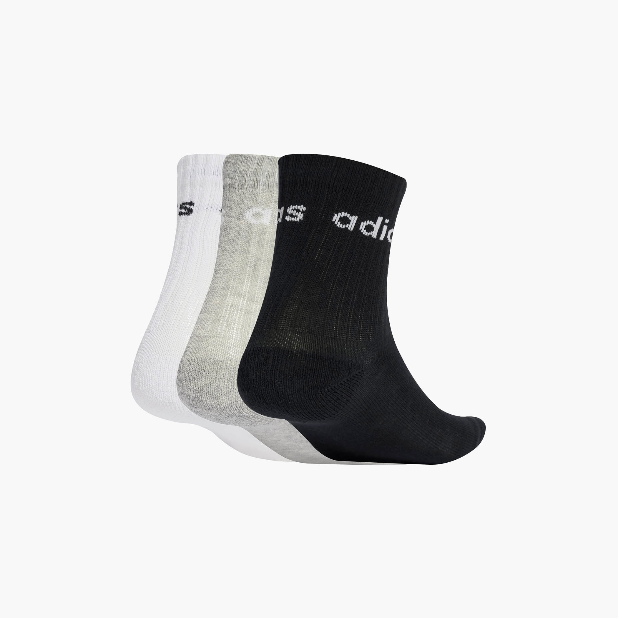 طقم جوارب 3 أزواج بطول متوسط وبطبعات شعار من أديداس-girls-accessories-socks-image-2