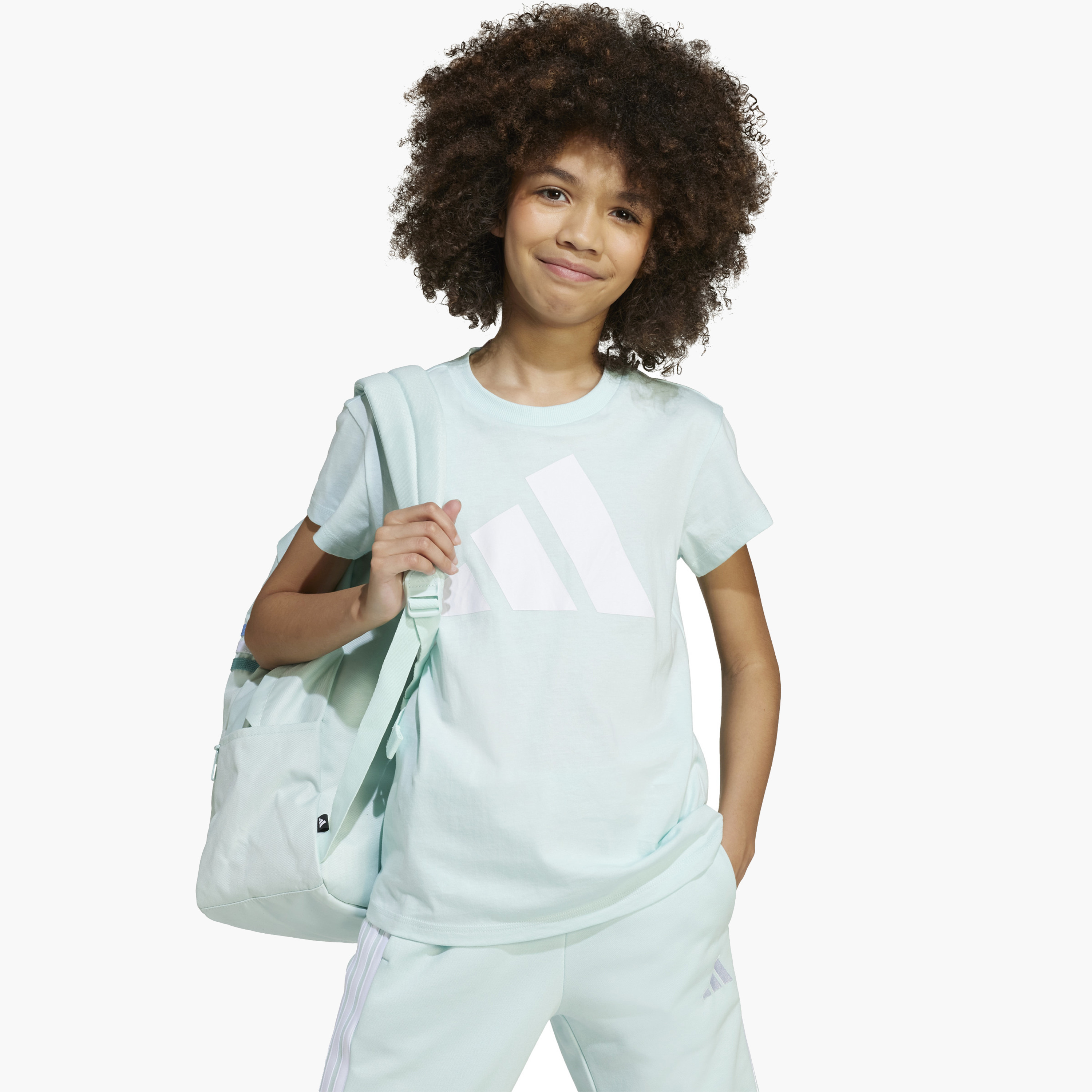adidas Girls T-shirt with Logo Print - Cotton - Short Sleeves-sports-girls-clothing-tops-image-4